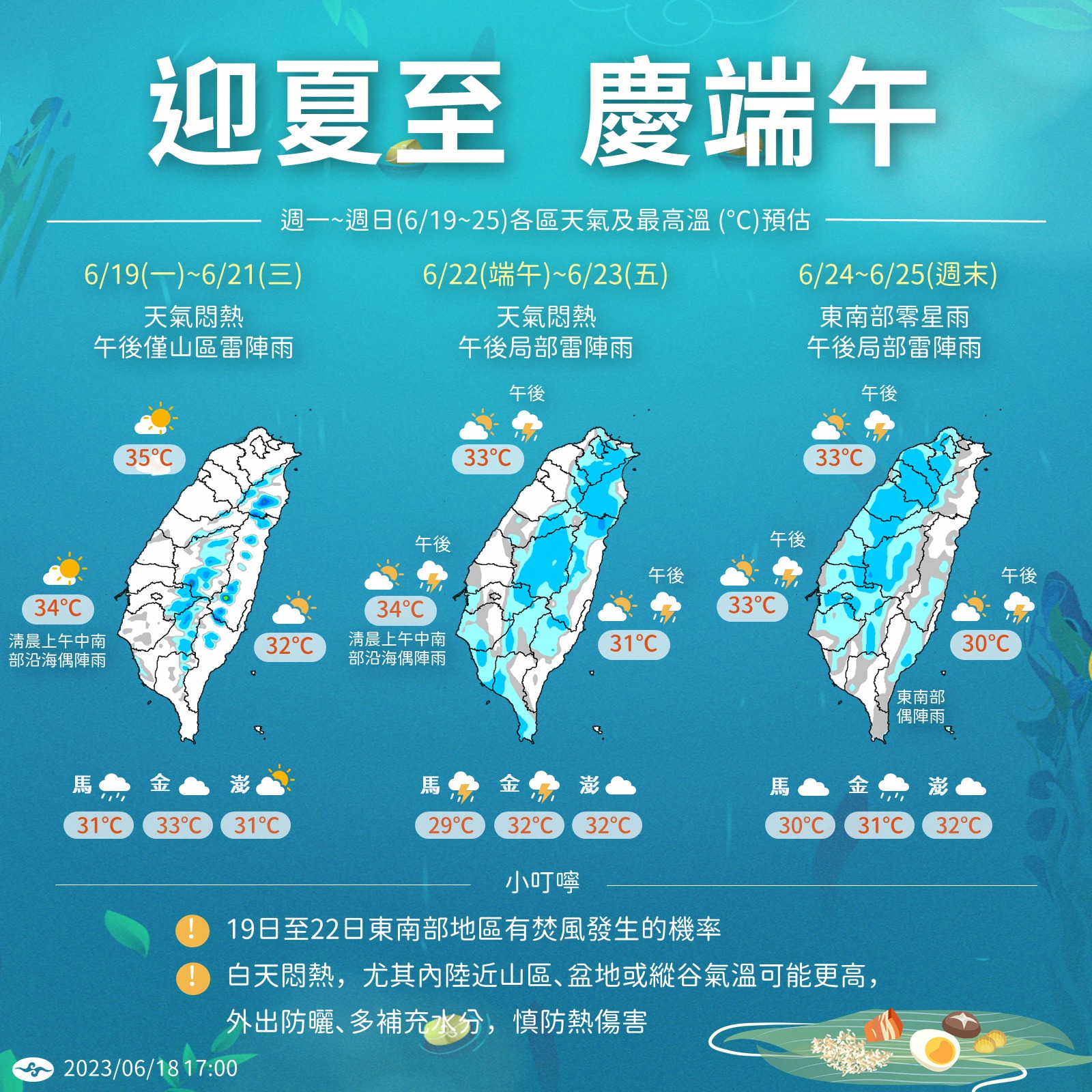 中央氣象局說明一週天氣。(中央氣象局提供)