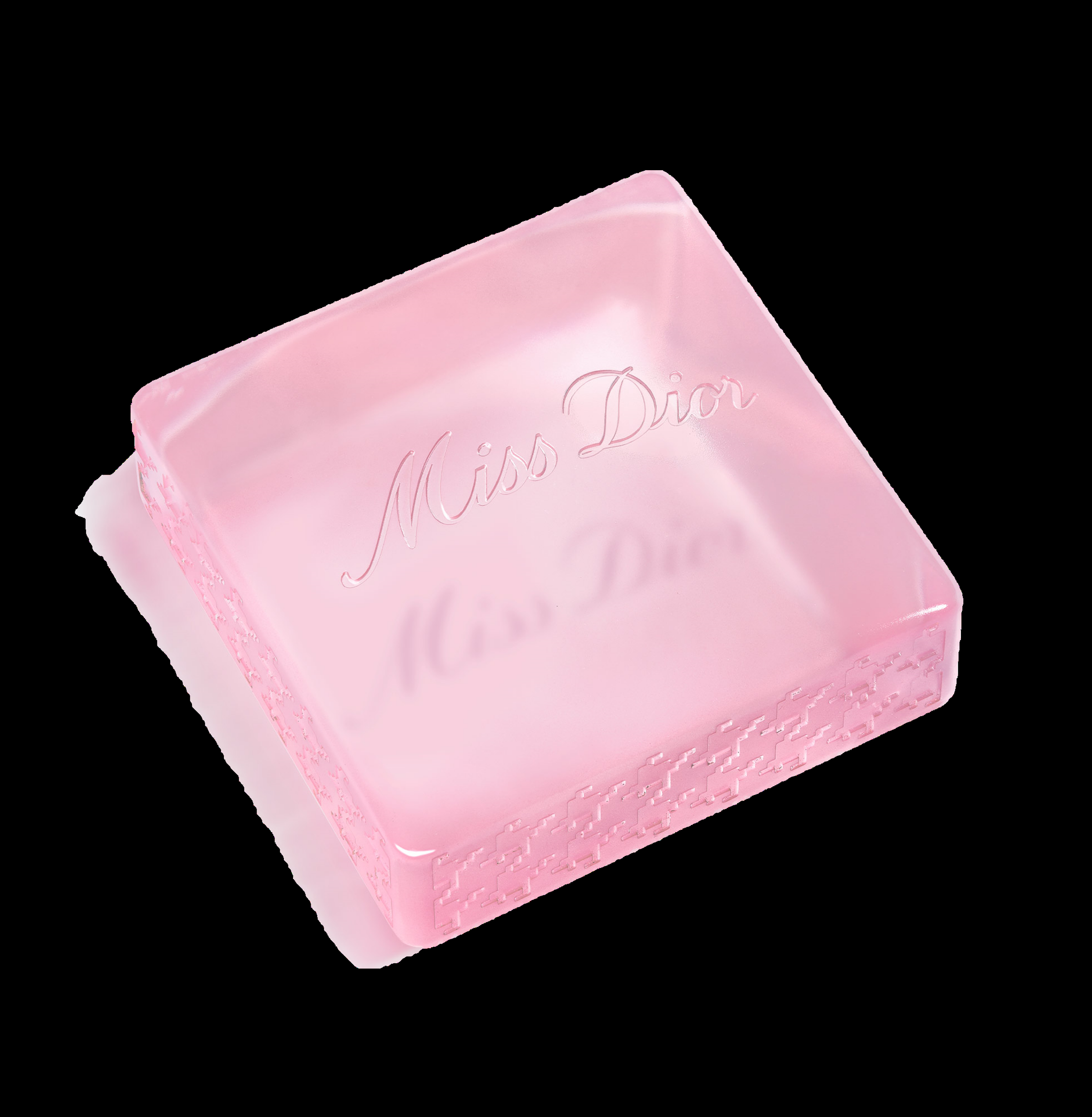 打造成透明粉晶皂體的MISS DIOR花漾迪奧沐浴皂。120g / NT$1,200（迪奧提供）
