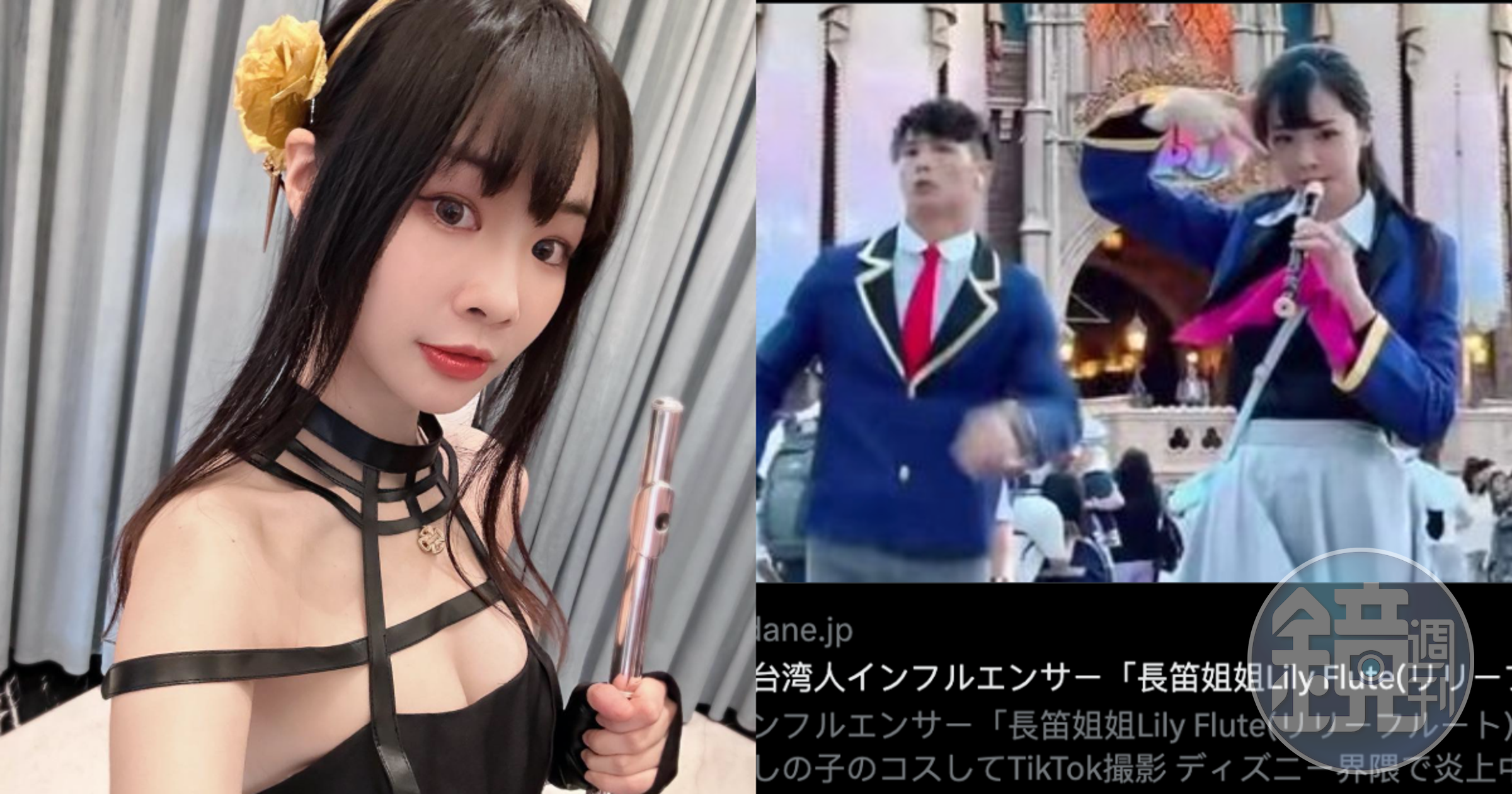長笛姐姐在迪士尼違規拍片道歉了。(翻攝自長笛姐姐臉書、推特)