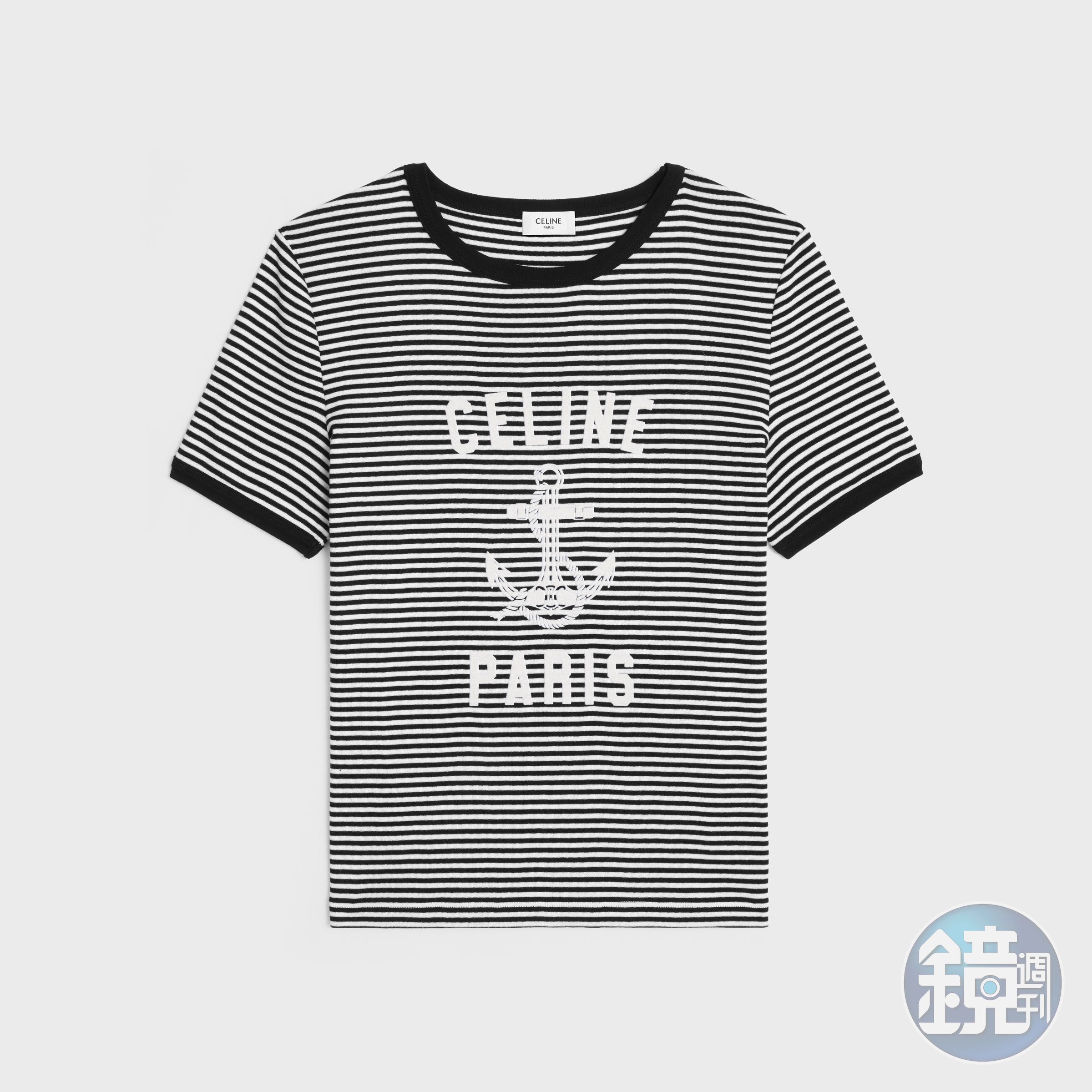 條紋平織布CELINE船錨70年代風格T-Shirt。NT$20,500（CELINE提供）