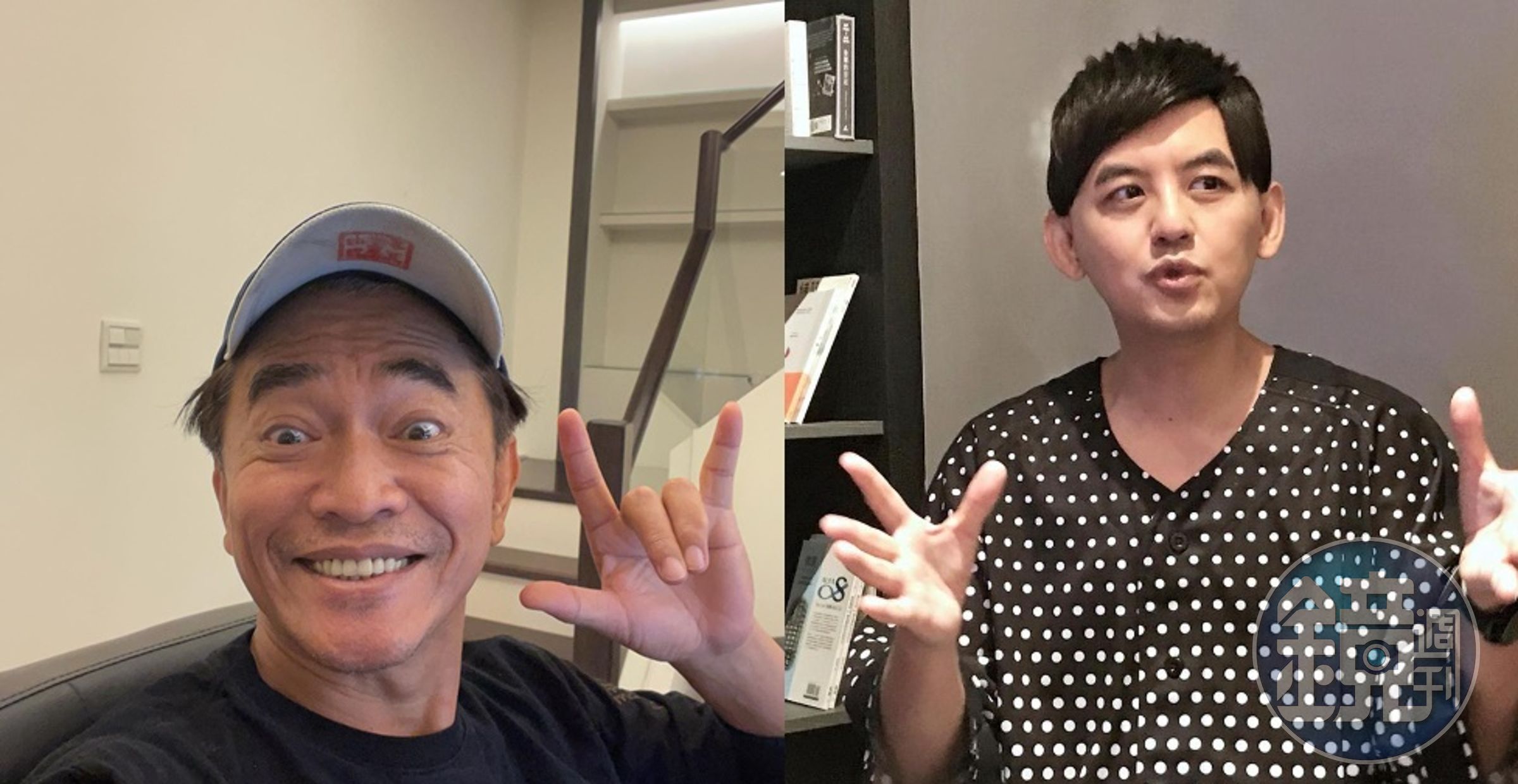 黃子佼（右，本刊資料照）今發出毀滅式影片，大爆演藝圈猛掛，其中吳宗憲（左，翻攝自臉書）遭點名「欠錢不還」。