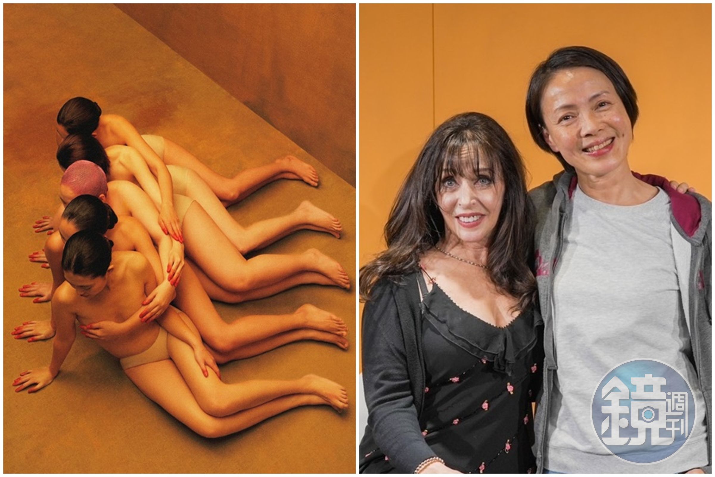 柯淑勤（右圖右）4月受邀觀看《完美咪咪》，與製作人暨編劇Amy Marcs（右圖左）合影。（完美咪咪劇組提供）
