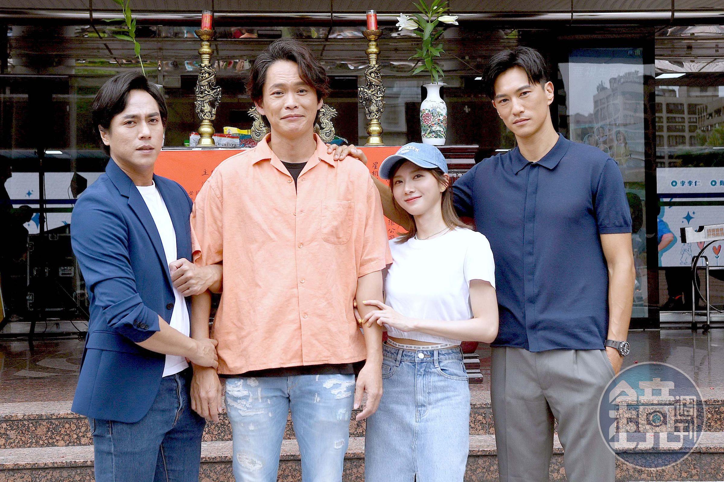 莊凱勛、黃鐙輝、蔡黃汝、鍾承翰今(19)出席新戲《無罪推定》舉行開鏡儀式。(華視提供)