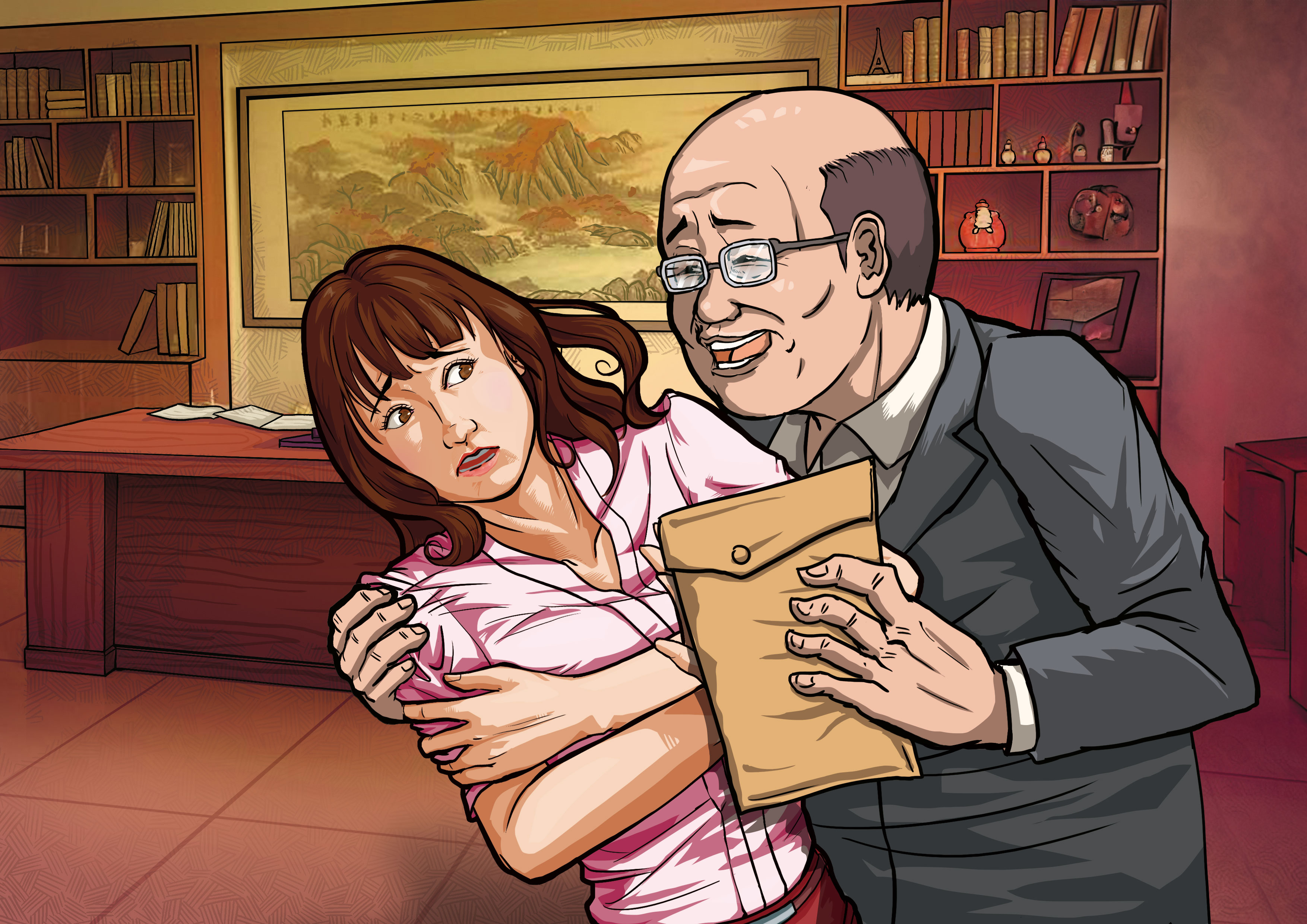 懲戒法院前院長李伯道遭控今年3月下旬，在院長室2度熊抱女部屬，還拿出裝有情書的信封給女部屬。（示意圖）