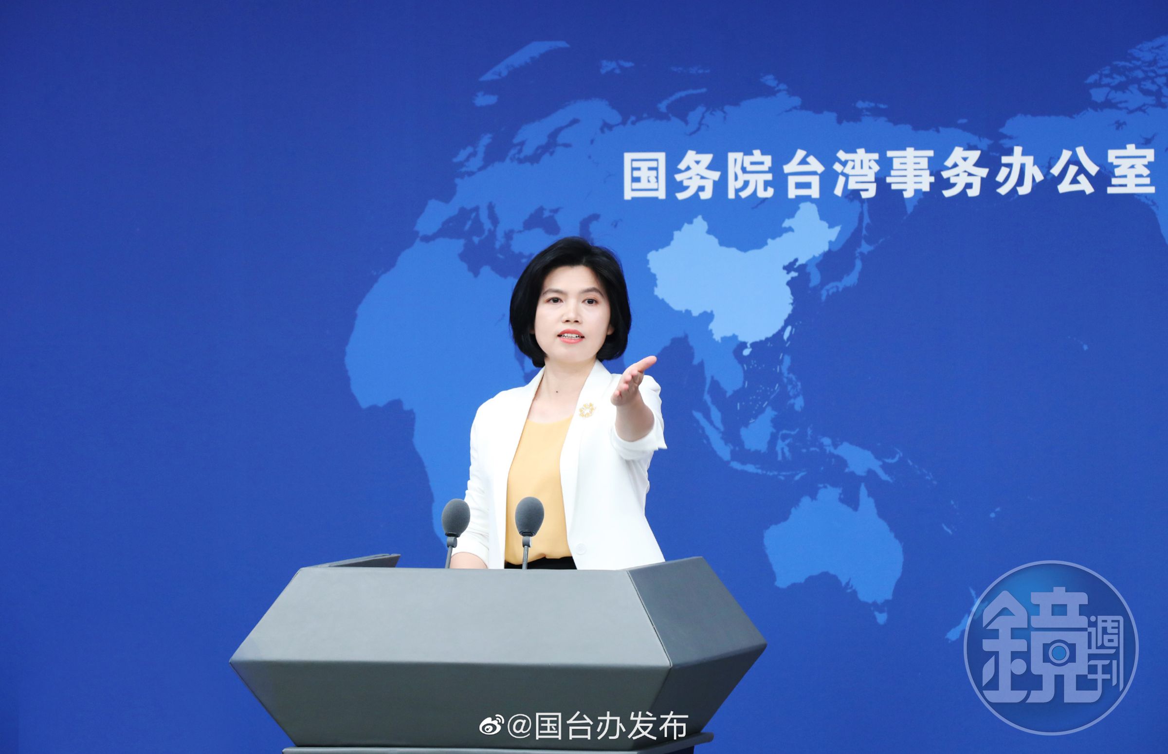 中國國台辦發言人朱鳳蓮指出,將恢復台灣釋迦輸入中國。(翻攝自國台辦發布微博)