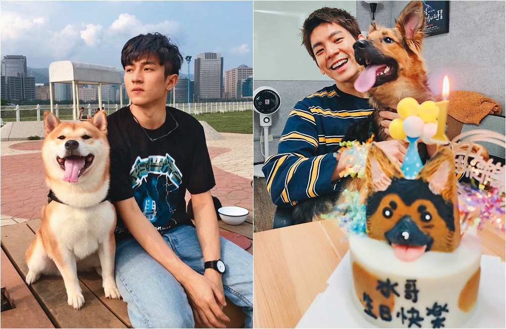 近年林柏宏（右圖，翻攝自林柏宏IG）養狗陪伴，和好友（左圖，翻攝自Chuck IG）之間多了共同話題。