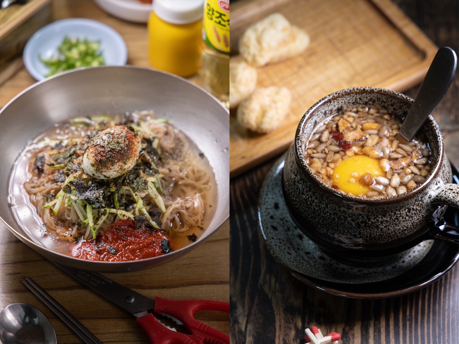 大龍市場裡除了販售小菜、乾貨等食品，也能體驗傳統補品茶飲及道地冷麵、湯飯。