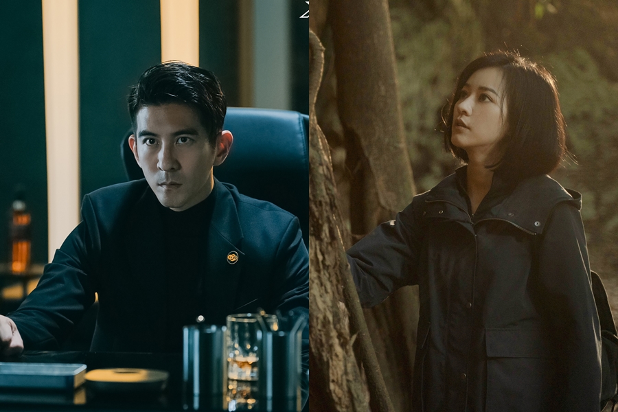 修杰楷（左圖）與陳意涵（右圖）在輕科幻影集《永生密碼一九七》皆有突破以往形象的表現。（時創影業提供）