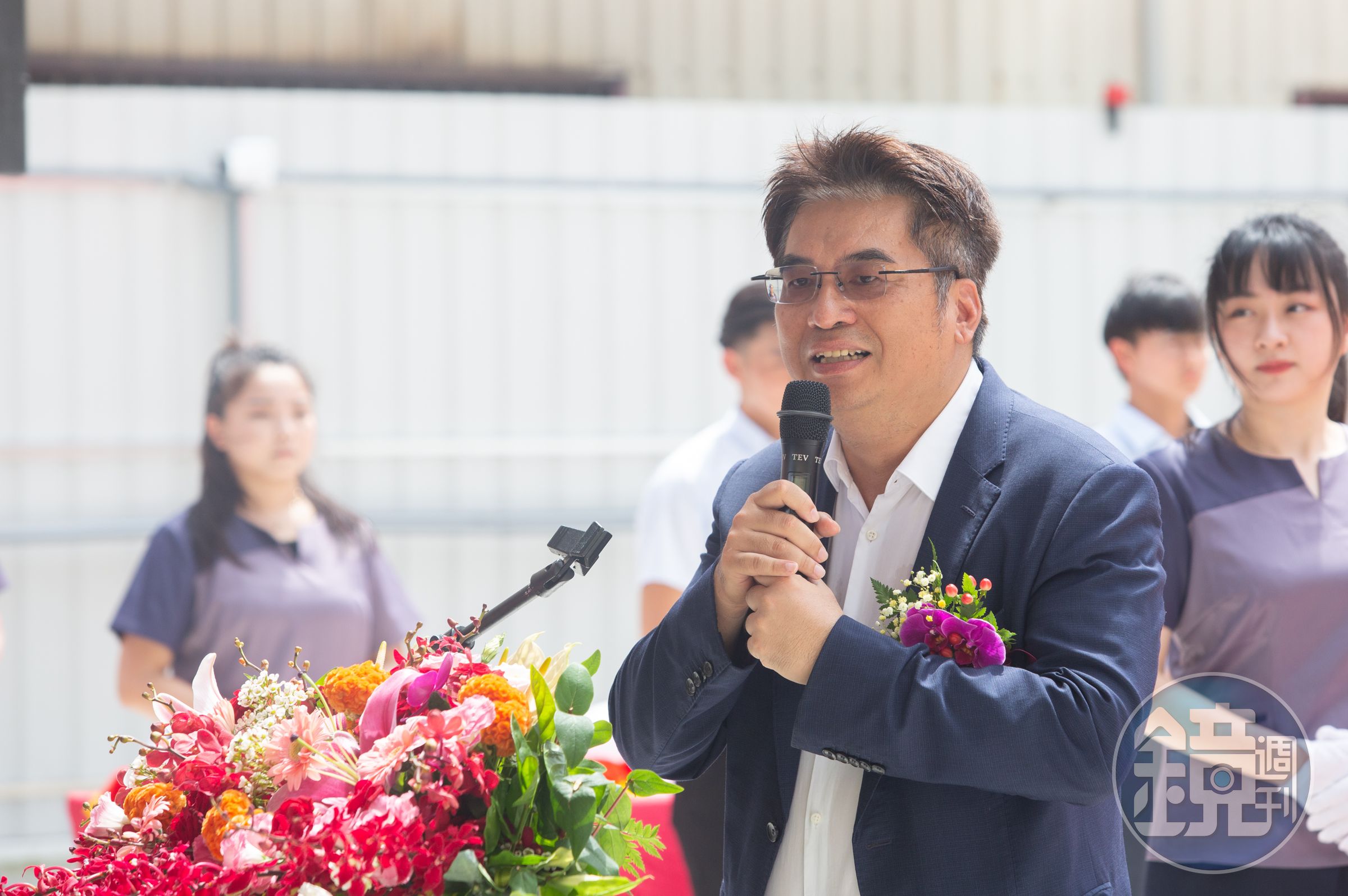 散熱大廠雙鴻舉行新總部動土店典禮，瞄準水冷散熱新趨勢，將以近20億元打造全球研發中心。圖為雙鴻科技董事長林育申。