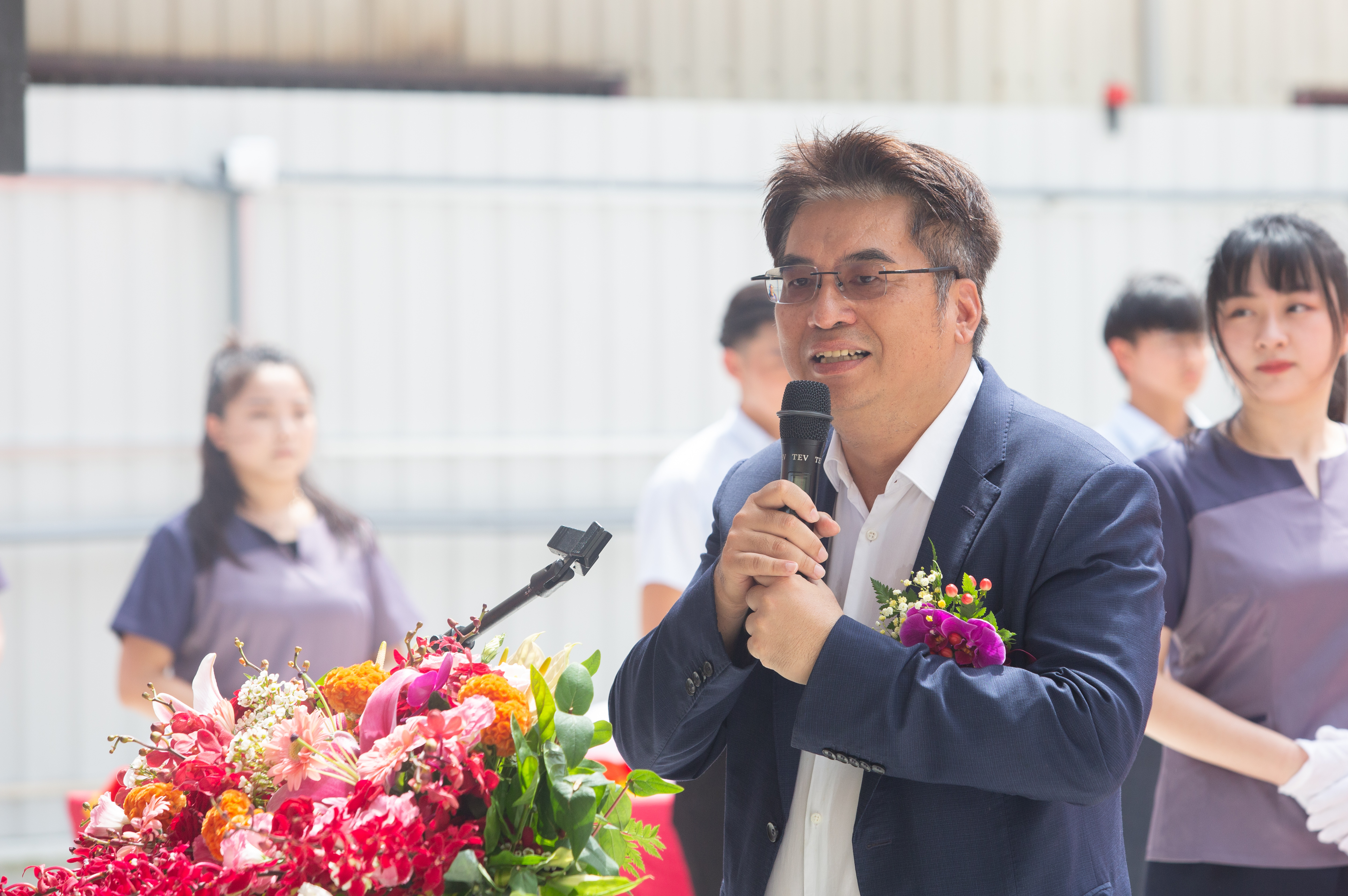 散熱大廠雙鴻舉行新總部動土店典禮，瞄準水冷散熱新趨勢，將以近20億元打造全球研發中心。圖為雙鴻科技董事長林育申。