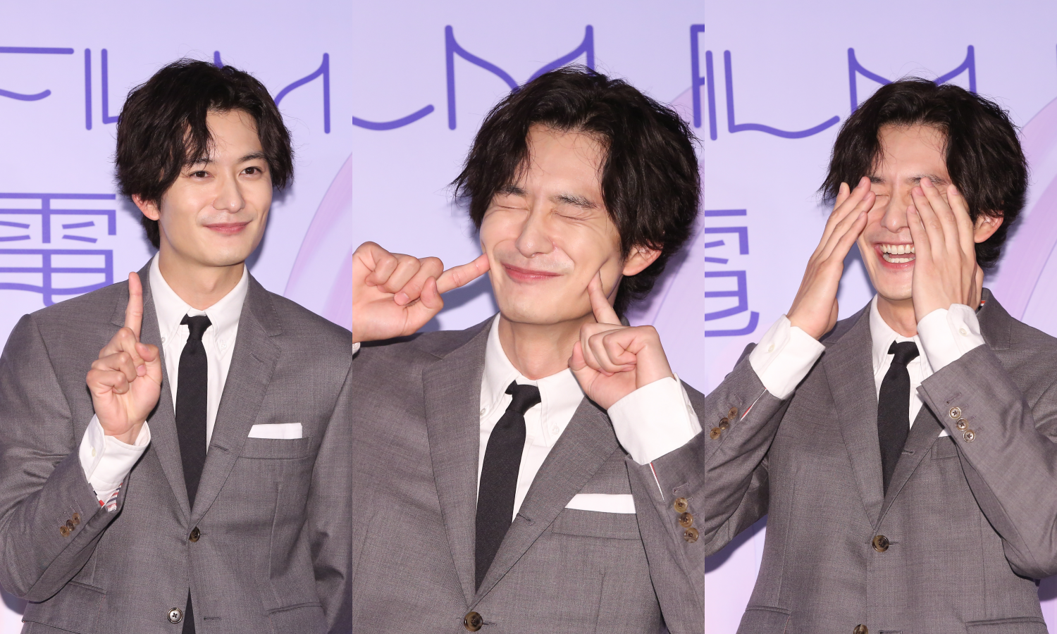 日星岡田將生拍照做完可愛動作自己都害羞了。