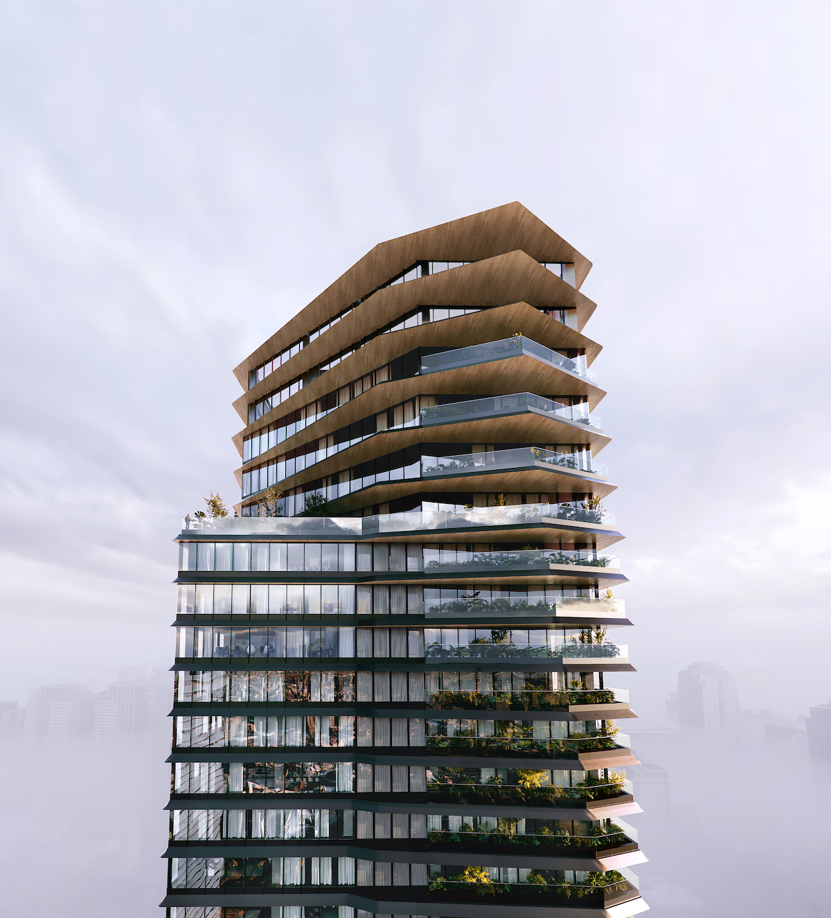 聯聚中維大廈 Kuma Tower基地面積達2,380坪，樓高42層，坪數規劃80至150坪。（聯聚建設提供）