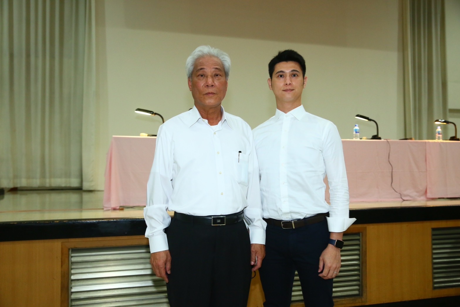 吳清源操盤三陽二代接班，吳奕成（右）正式進入董事會接董事。