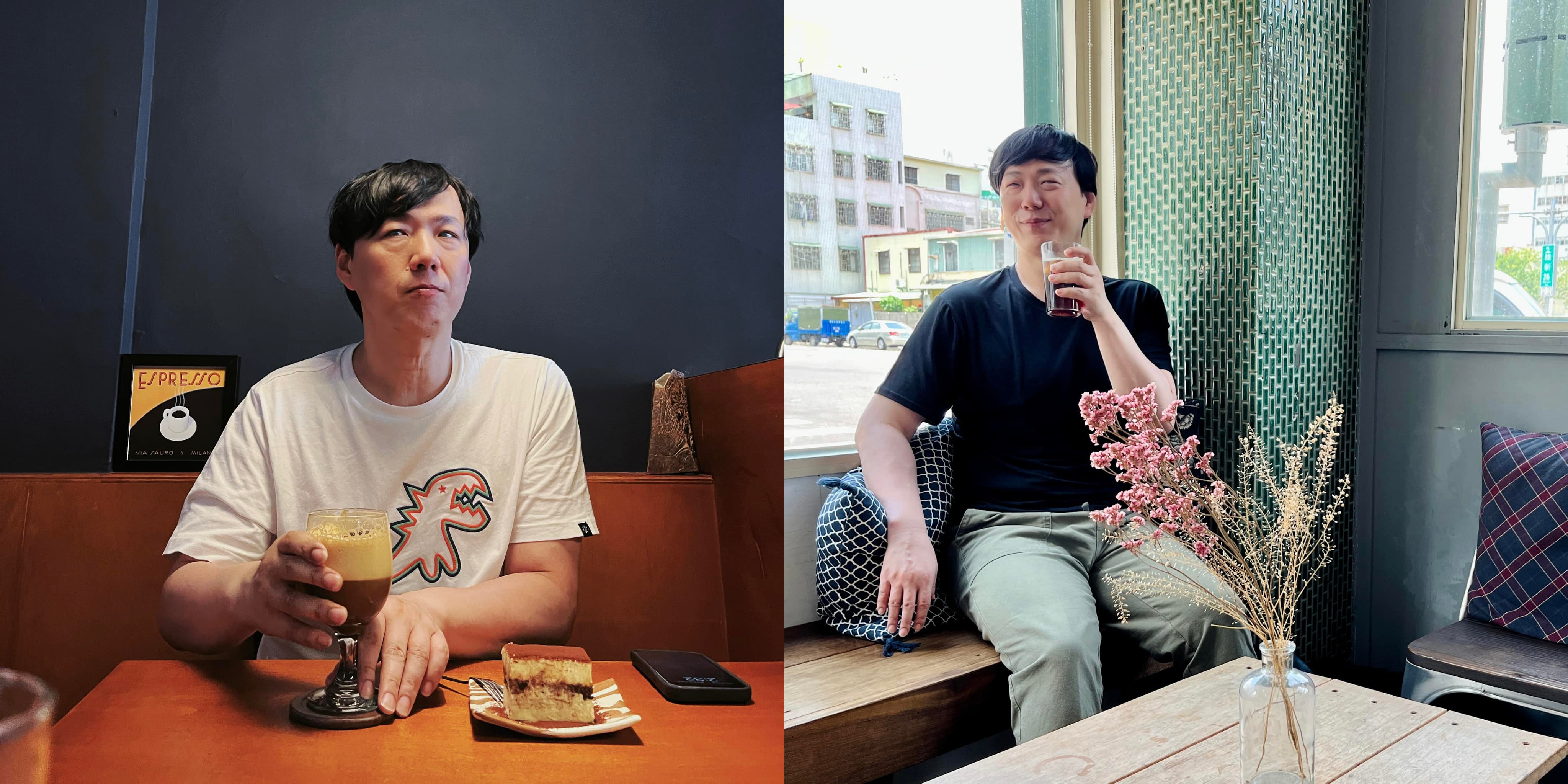 蕭煌奇摸著杯子說，「等我長大了，也想要來開個，問音樂，摸摸茶。」沒有邏輯，就好笑。（翻攝自蕭煌奇臉書）