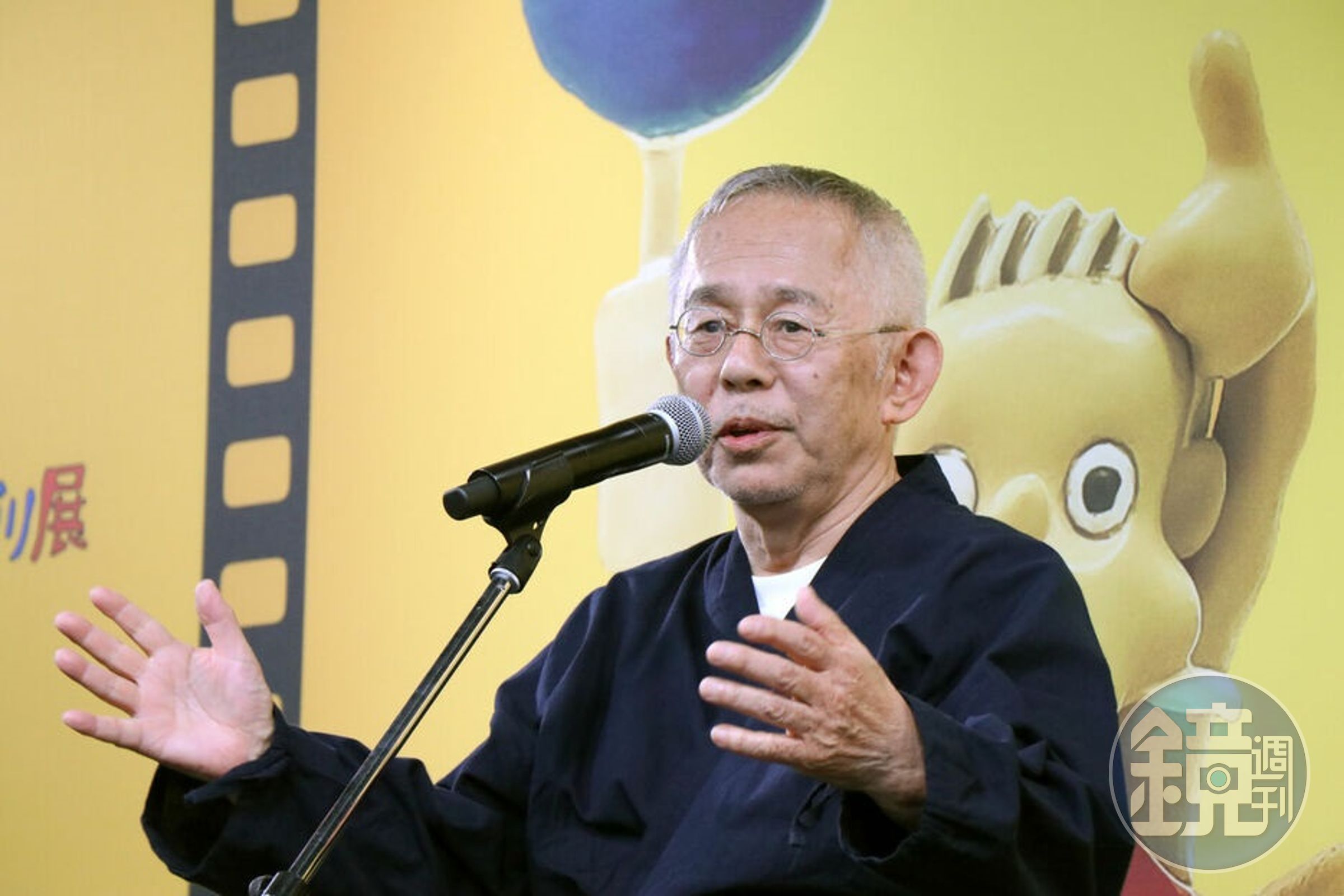 鈴木敏夫今天出席活動回應宮﨑駿新作《你想活出怎樣的人生？》不做宣傳的原因。（翻攝自報知體育報）