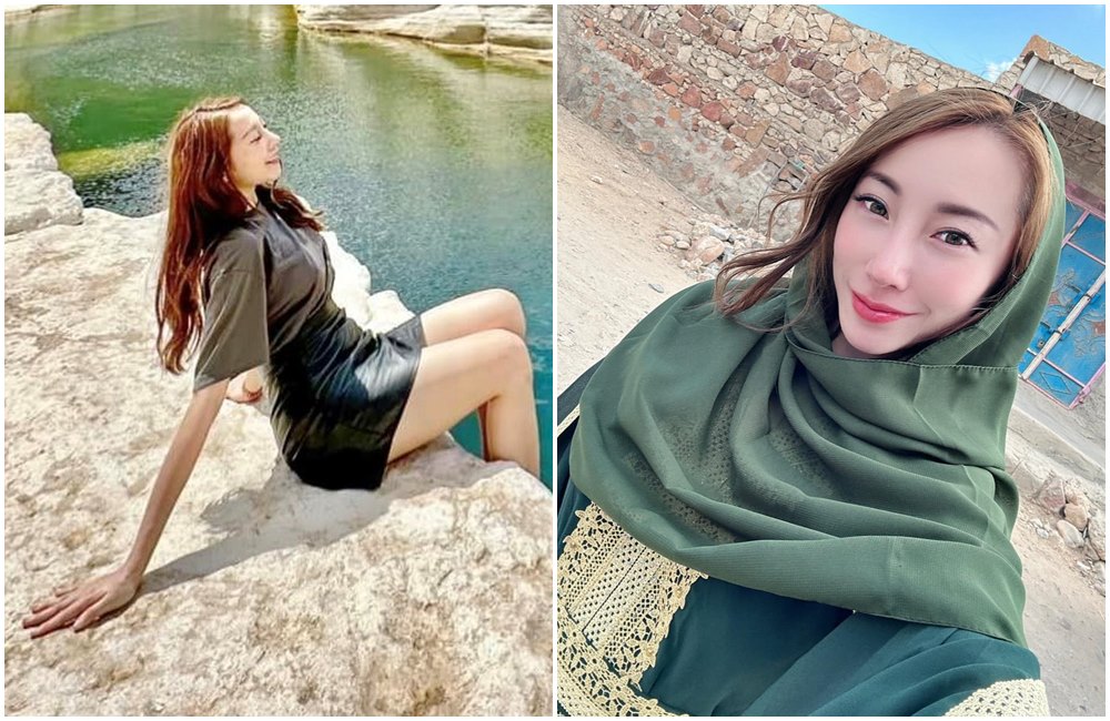 曾格爾貼出在葉門的照片，卻被發現手臂嚴重變形（左圖）。（翻攝曾格爾臉書）