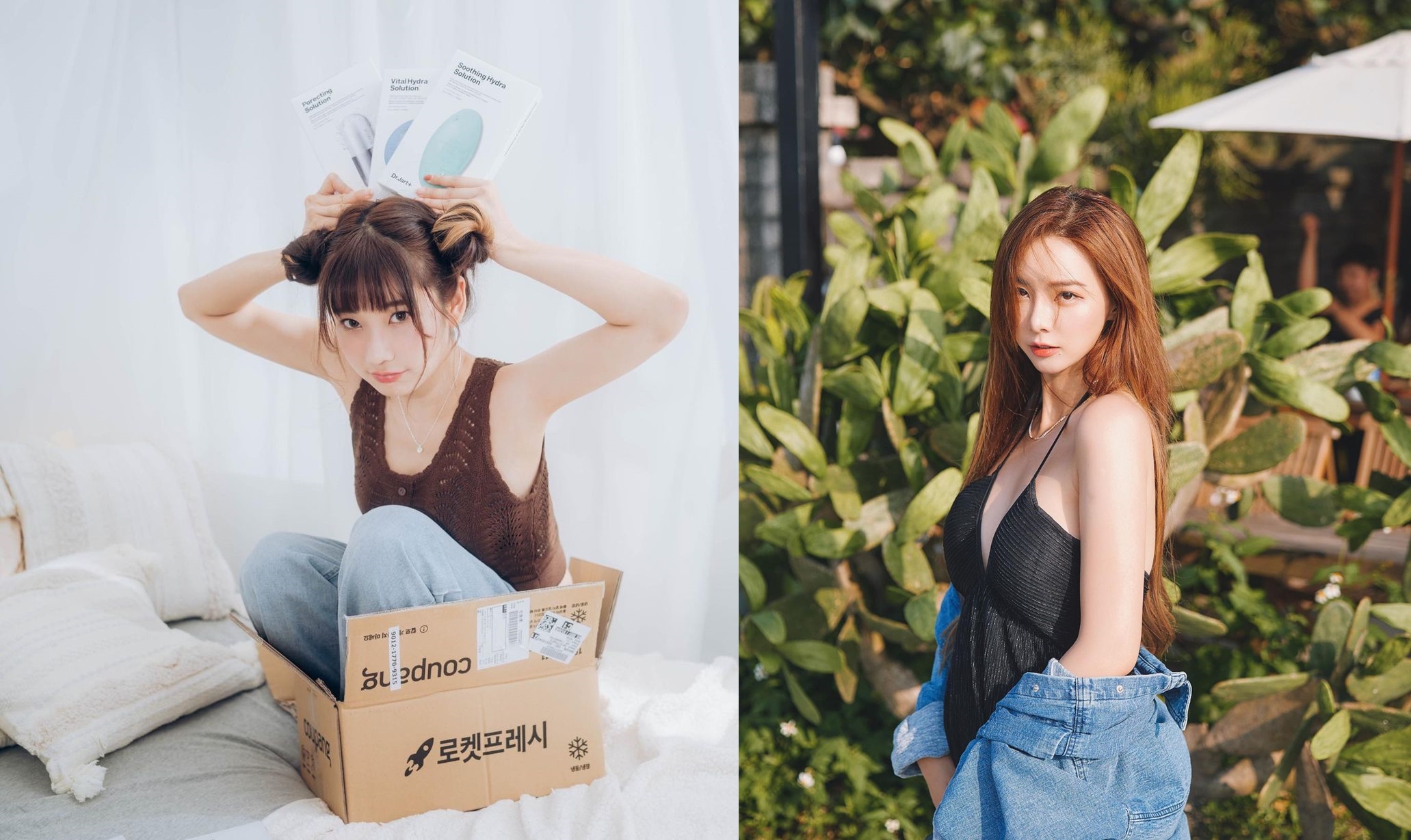 YouTuber奎丁與愛莉莎莎合體拍片，因為影片內有不良舉動被大批網友撻伐。（翻攝IG@zamy_ding、@goodalicia）