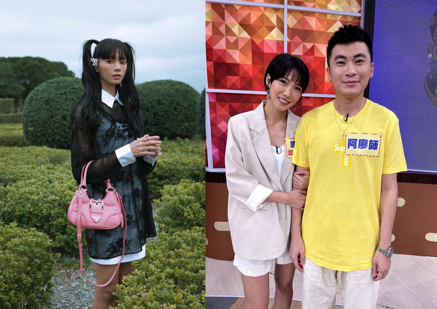 不僅大牙，她老公也出來感謝郭源元（左）的發聲。（翻攝臉書）