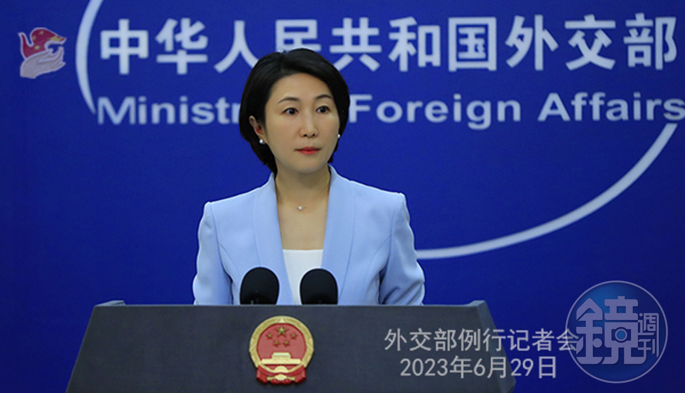 中國外交部發言人毛寧直言，「我們對布林肯有關言論表示不滿」。（翻攝自中國外交部官網）