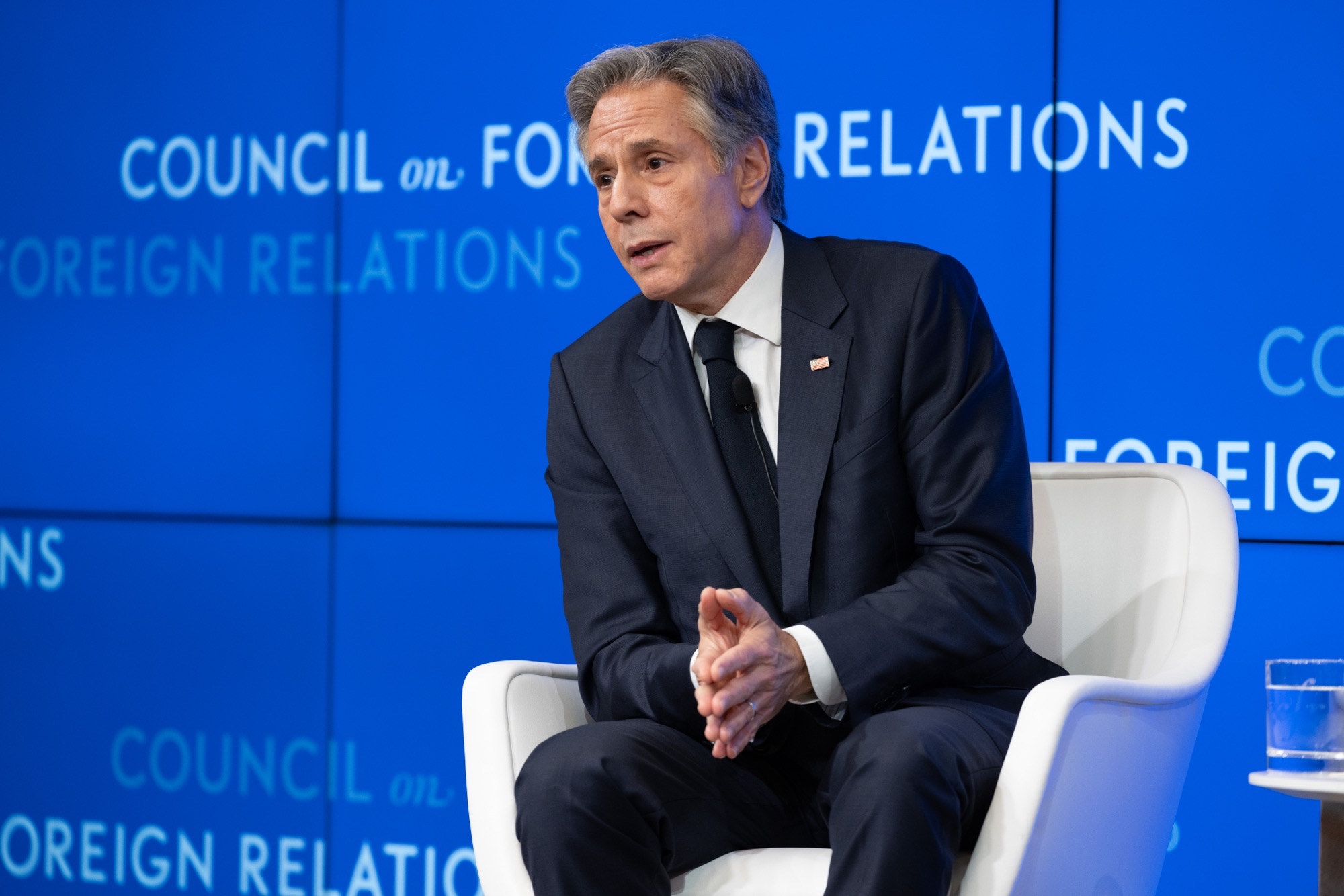 布林肯日前接受美媒訪問時，直言「會繼續做中方不喜歡的事，說中方不喜歡的話」。（翻攝自推特@SecBlinken）