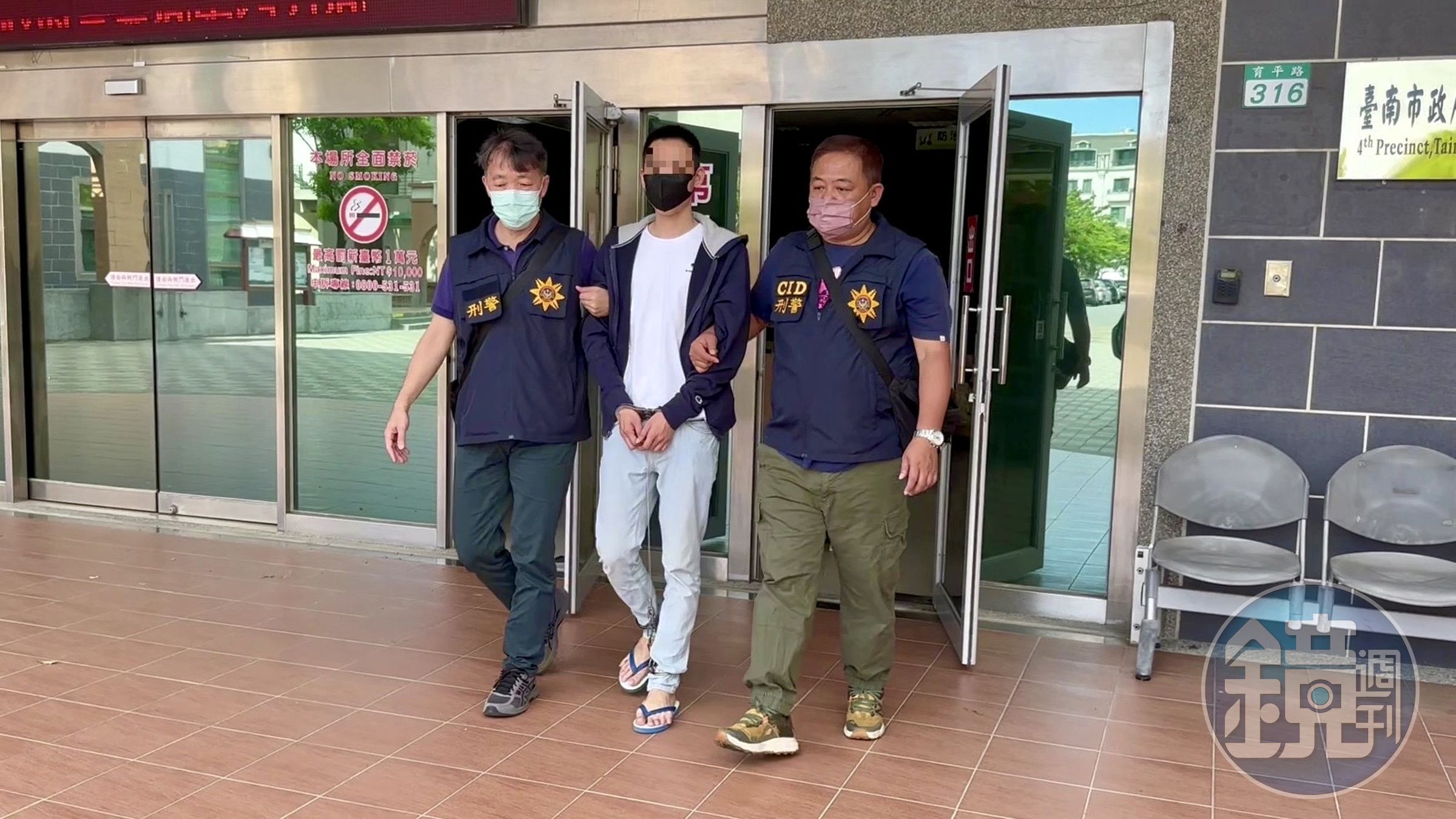 綽號「新市豪哥」的24歲高姓男子逃亡多時被警方逮捕歸案。(台南市刑大提供)