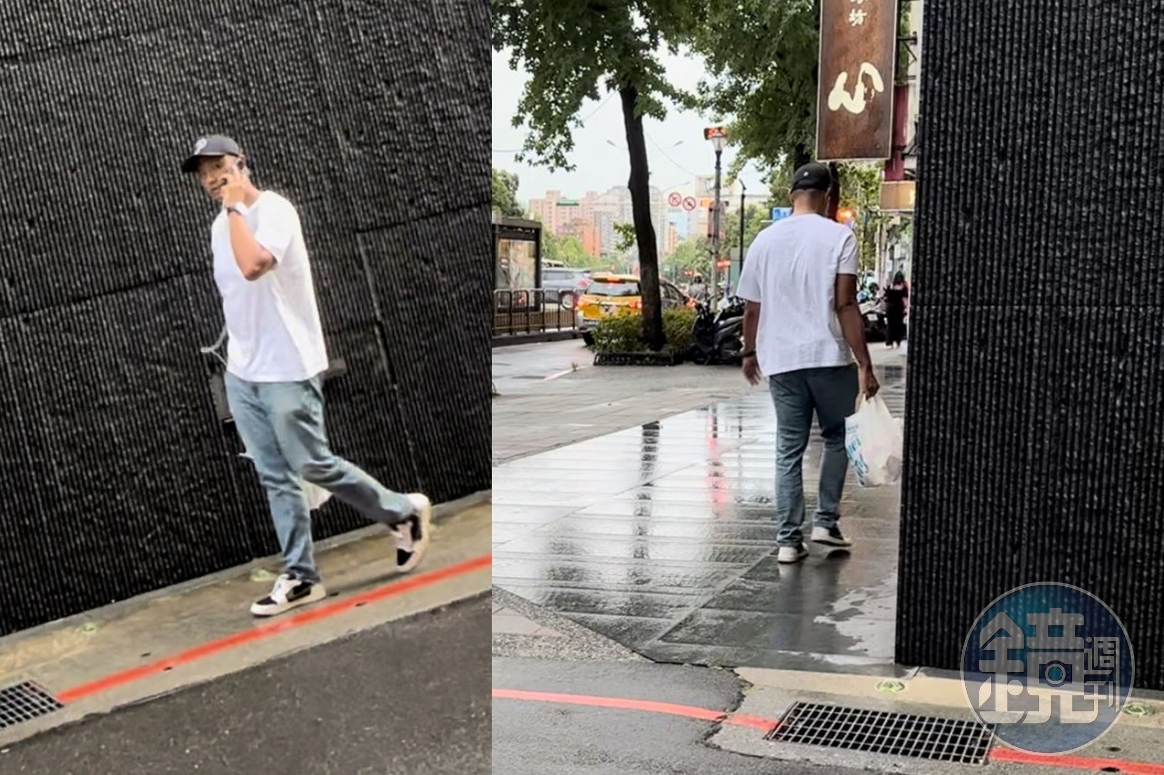 本刊直擊黑人雖然一身輕便出門採買，但是警戒心頗高。