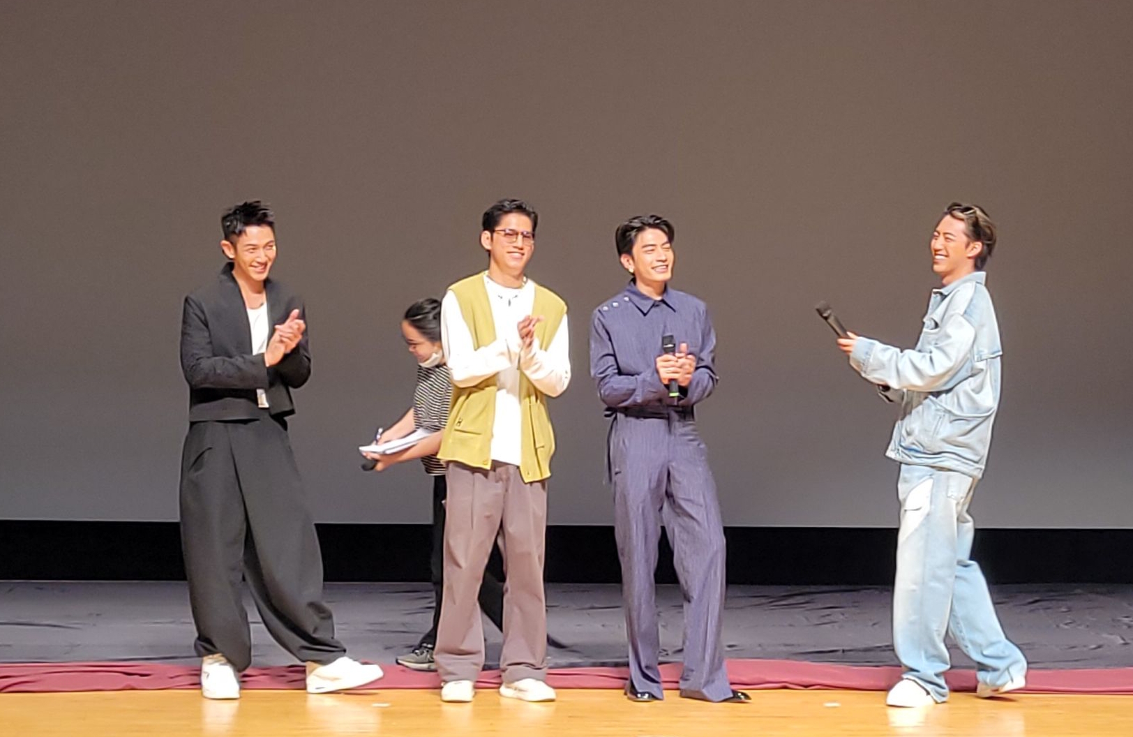 《黑的教育》導演柯震東率演員朱軒洋、宋柏緯與蔡凡熙現身韓國富川影展首映與觀眾進行舞台問候。