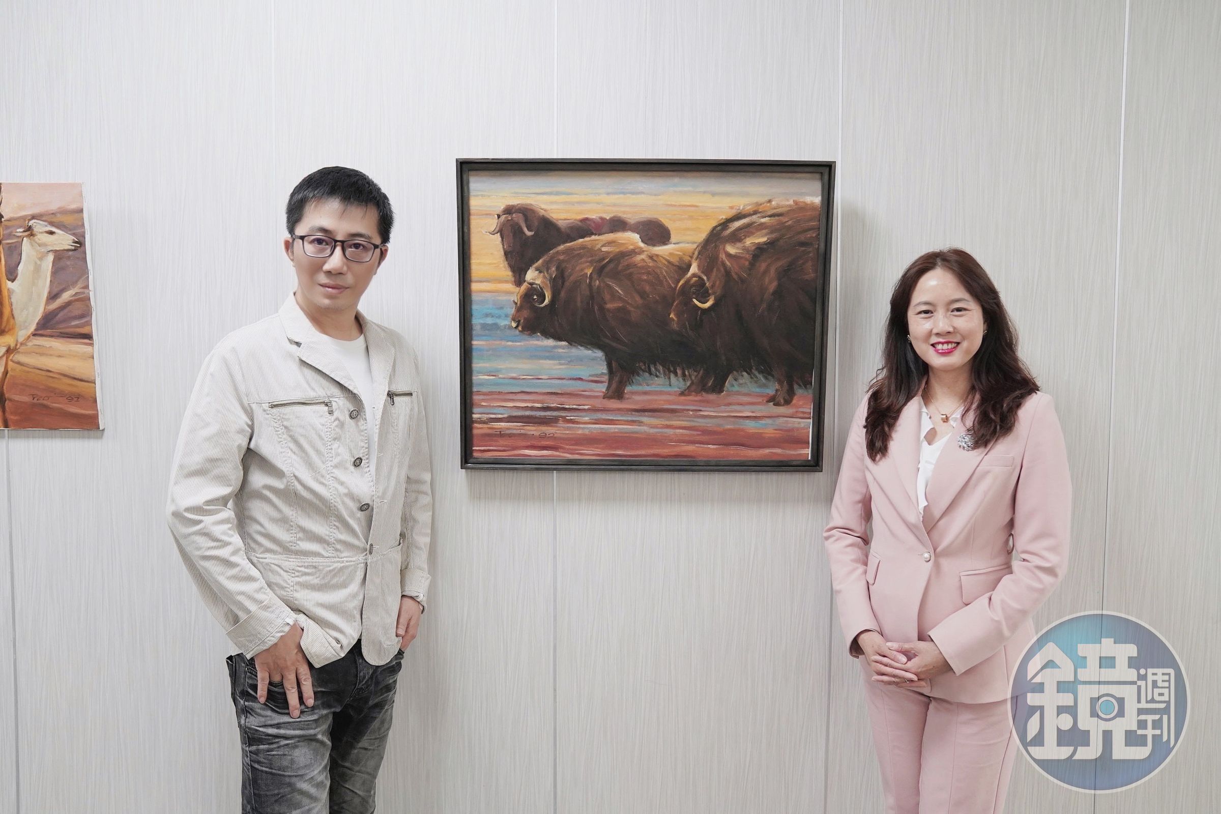 中國醫藥大學新竹附設醫院藝廊即日起到8月底推出「單純即永恆」藝術家蔡汝恭創作展。(中國醫藥大學新竹附設醫院提供)