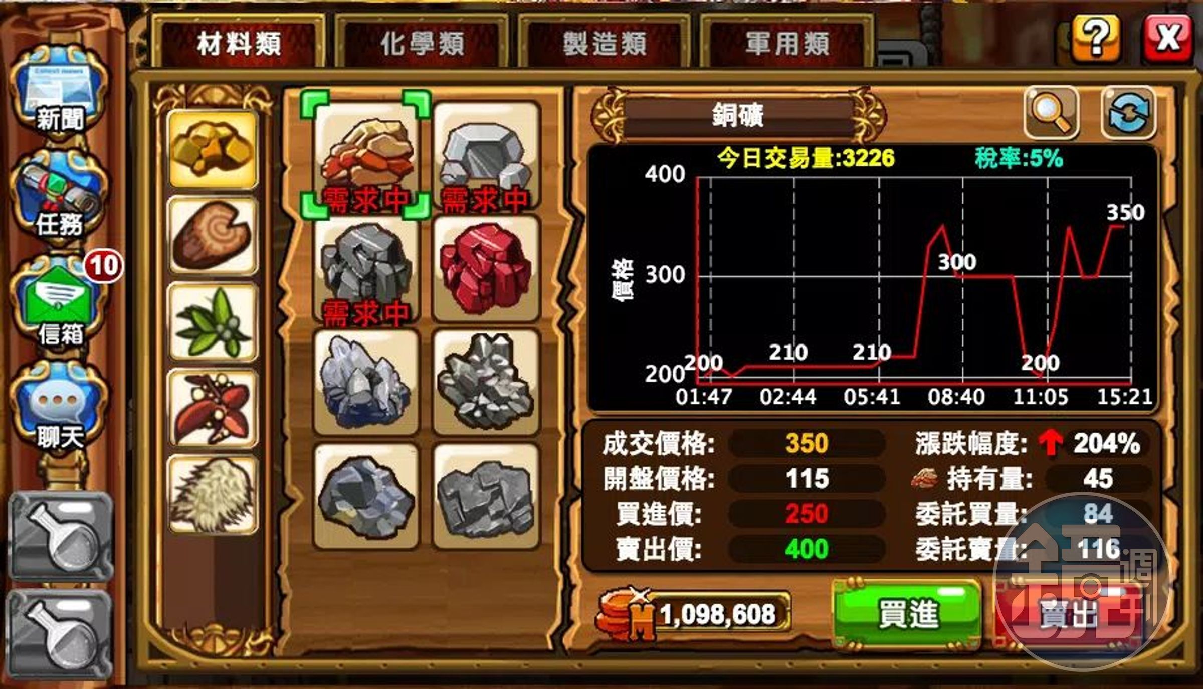 《金錢遊戲2》模擬現實世界的經濟行為,如大宗商品交易。(翻攝自Google Play)
