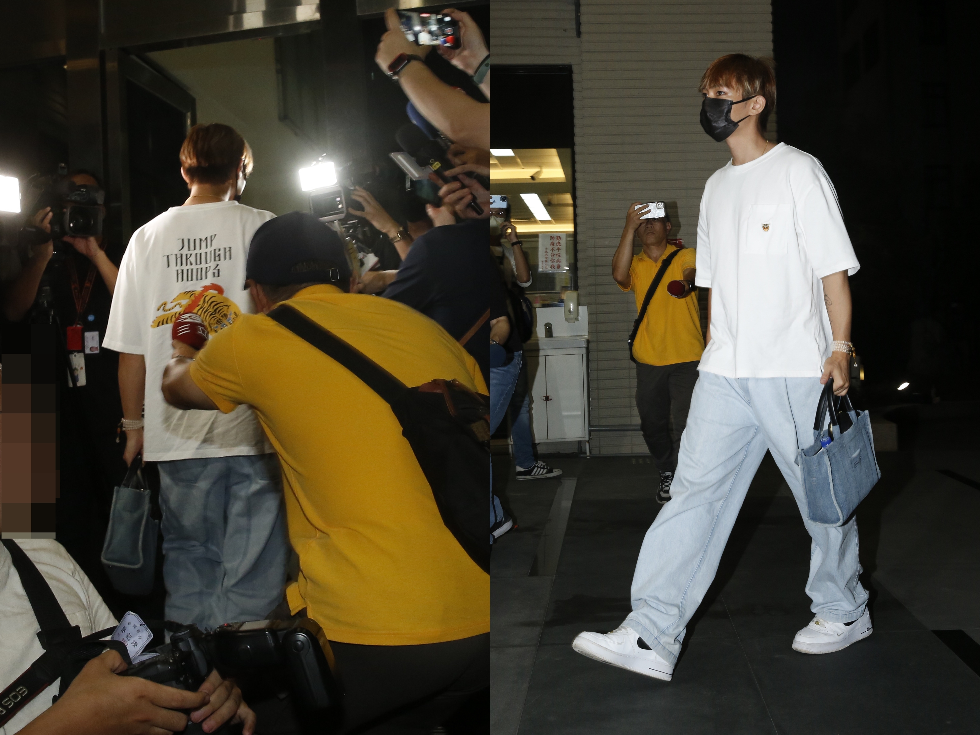 結束搜索，炎亞綸晚間對於媒體提問不發一語。