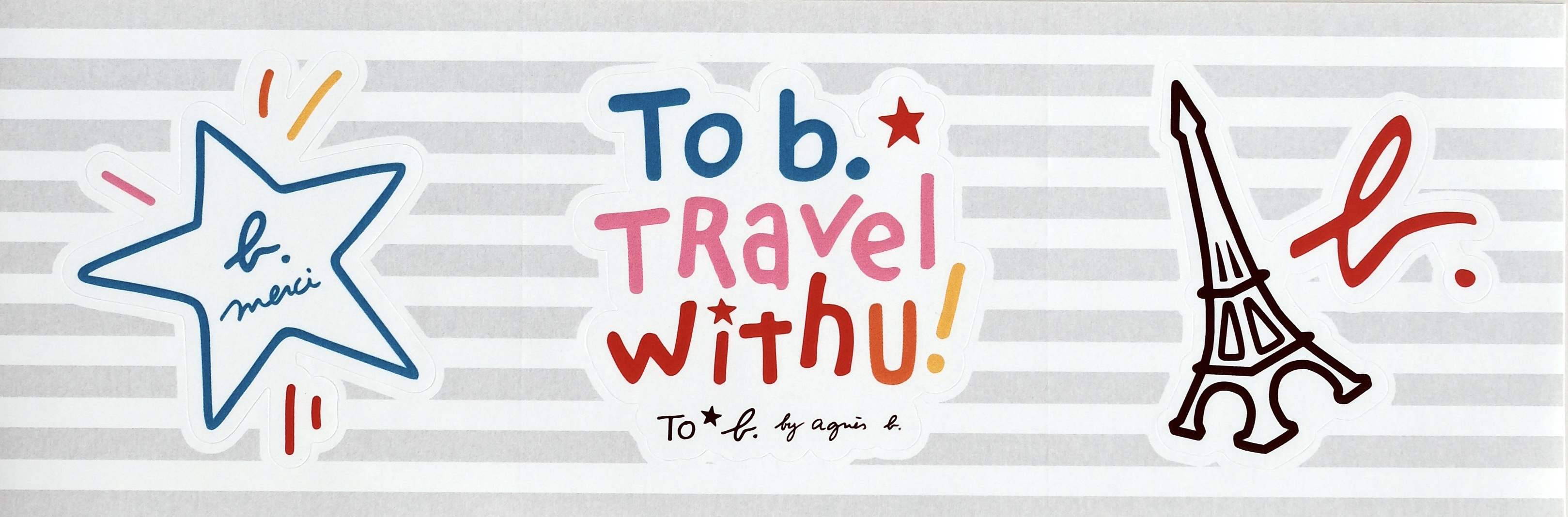手繪風To b. by agnès b.旅行貼紙只有參加預購才有。（agnès b. Taiwan提供）