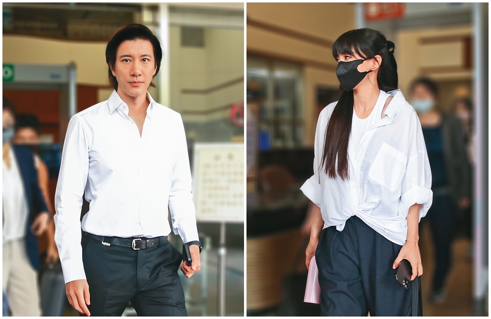 6/28 王力宏（左圖）、李靚蕾（右圖）出席家事法庭，呈現難得公開同台、世紀交鋒的畫面；兩人之前在網路上一來一回，透過律師發表聲明互戰，關係仍然相當緊張。