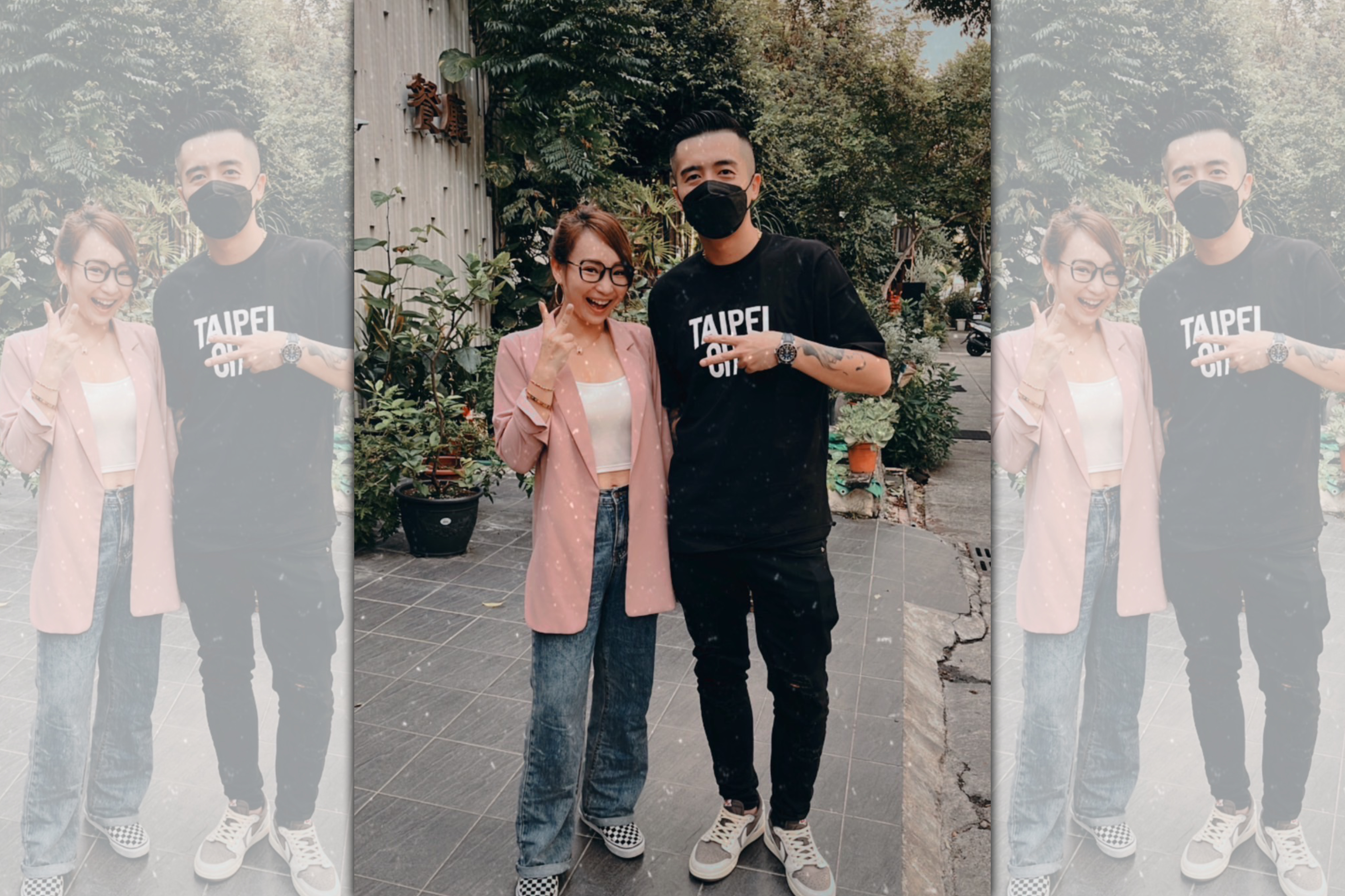 主播呂佳宜與潮牌直播達人鐵路哥合作創下高營業額。 （貳伍壹粉絲團提供）