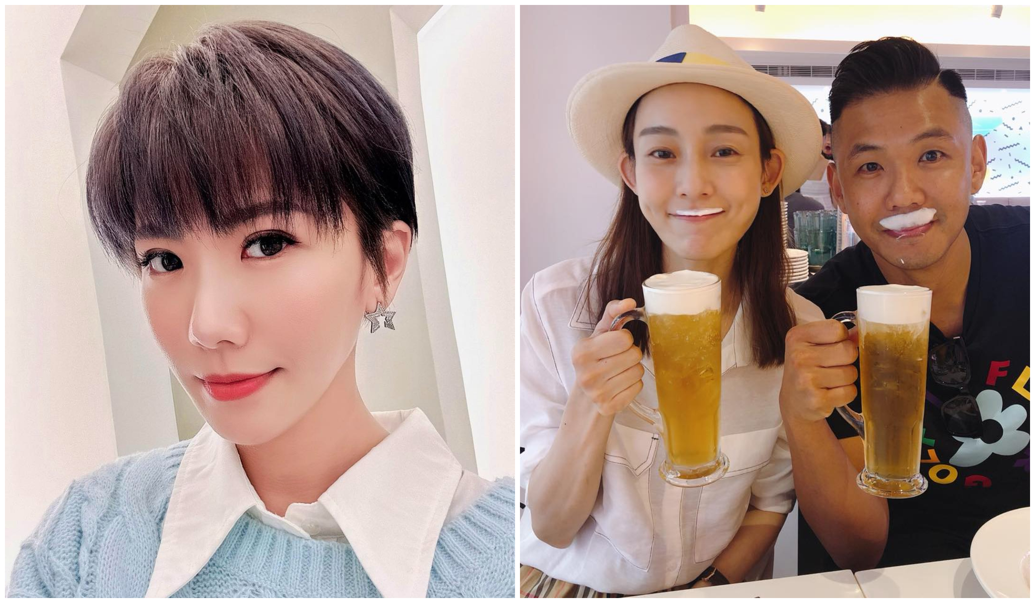 陳建州、范瑋琪（右圖）夫婦聯手對大牙（左圖）提告。（翻攝臉書）