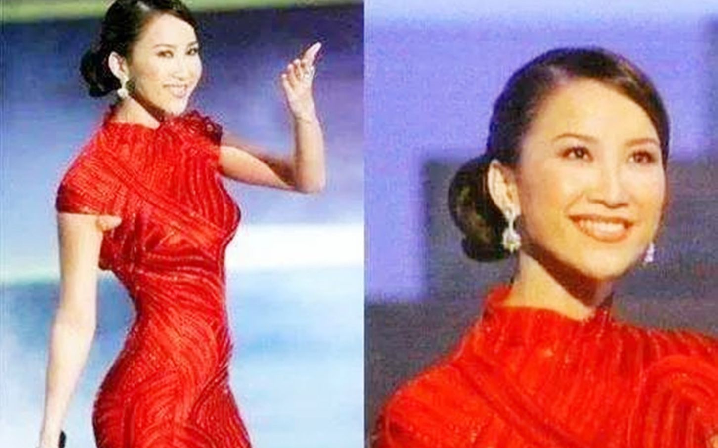 2001年3月，李玟穿著21吋腰身紅旗袍站上奧斯卡頒獎典禮舞台，是首位登上奧斯卡獻唱的華裔女歌手。（網路圖片）