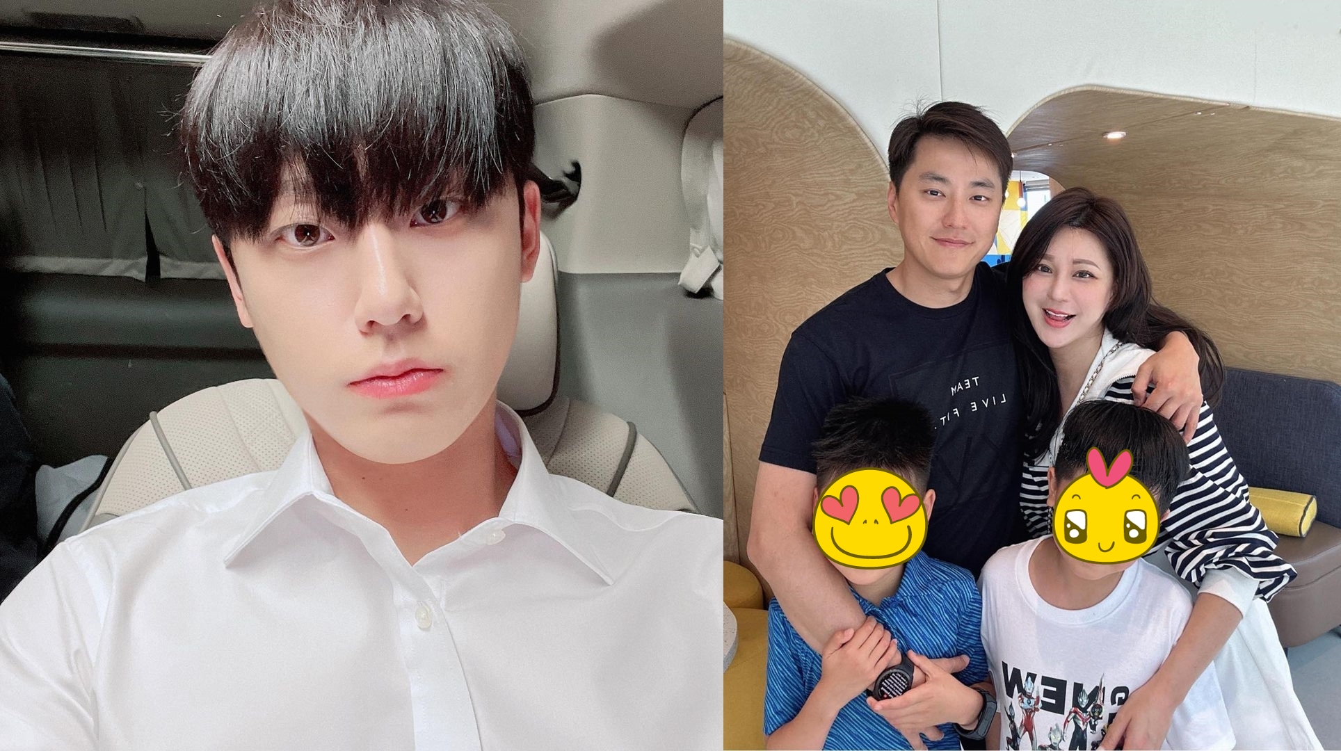 梁赫群日前在臉書曬出老婆與弟弟的照片，小舅子樣貌帥氣，神韻令人想到韓星李到晛。（翻攝自梁赫群臉書）