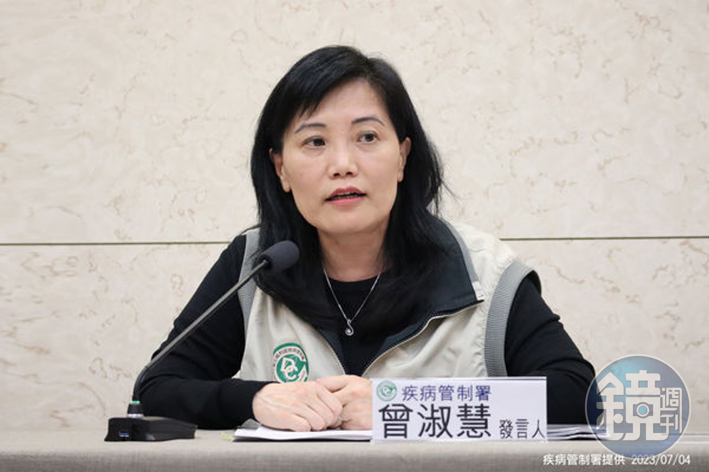 疾病管制署副署長曾淑慧說明本土霍亂個案。(疾管署提供)