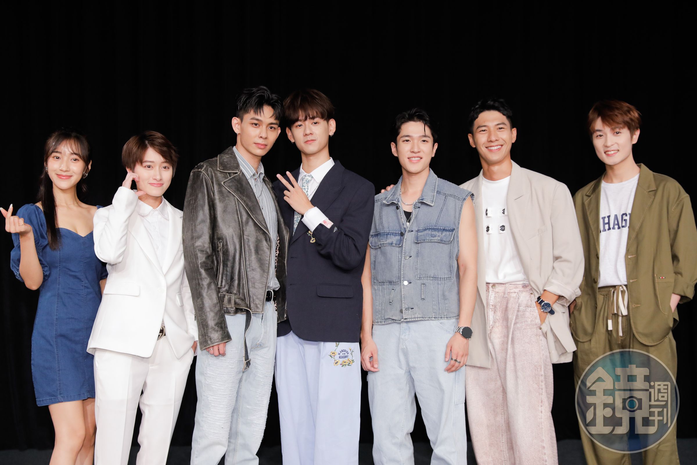 《免疫屏蔽》演員,左至右:夏宇禾、鄭靚歆、楊懿軒、洪暐哲、許博維、廖偉博和張凱翔。