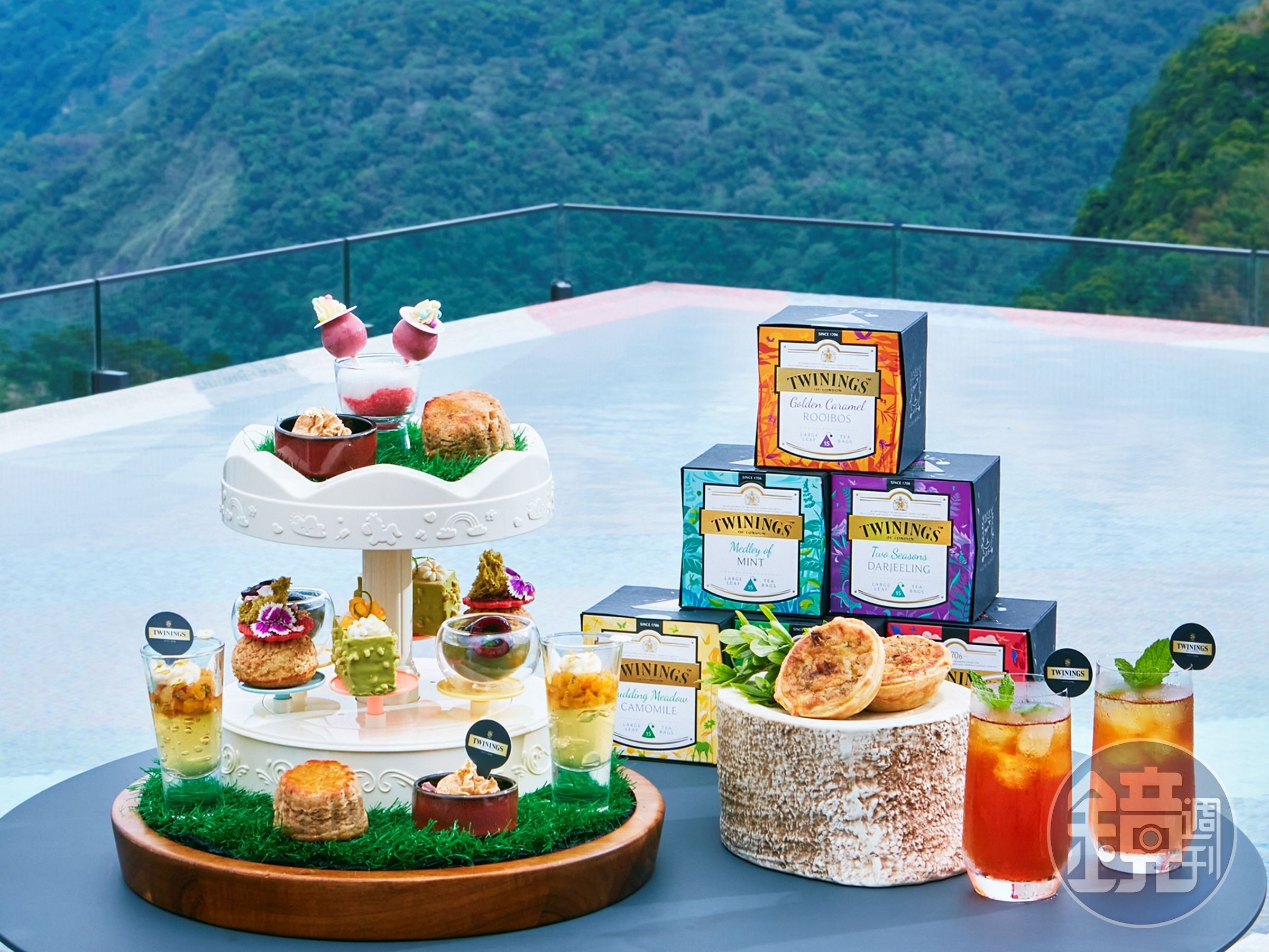 唐寧茶Twinings攜手阿里山英迪格酒店推出「遊樂森園唐寧雙人下午茶」。（1,580+10％元／套）