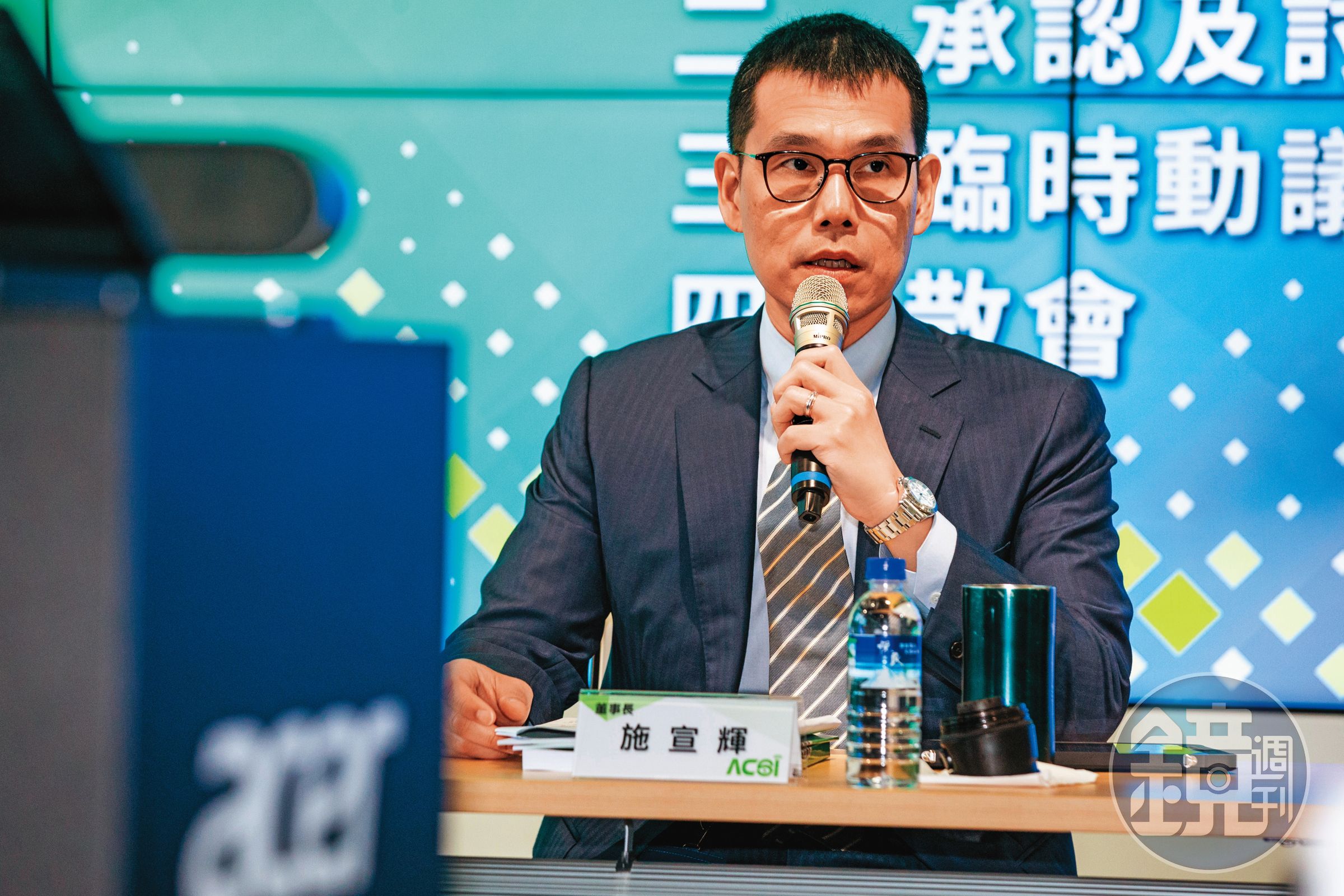 國內資安人才缺乏，安碁針對專業人員授證培訓，為公司帶來新動能。圖為董事長施宣輝。
