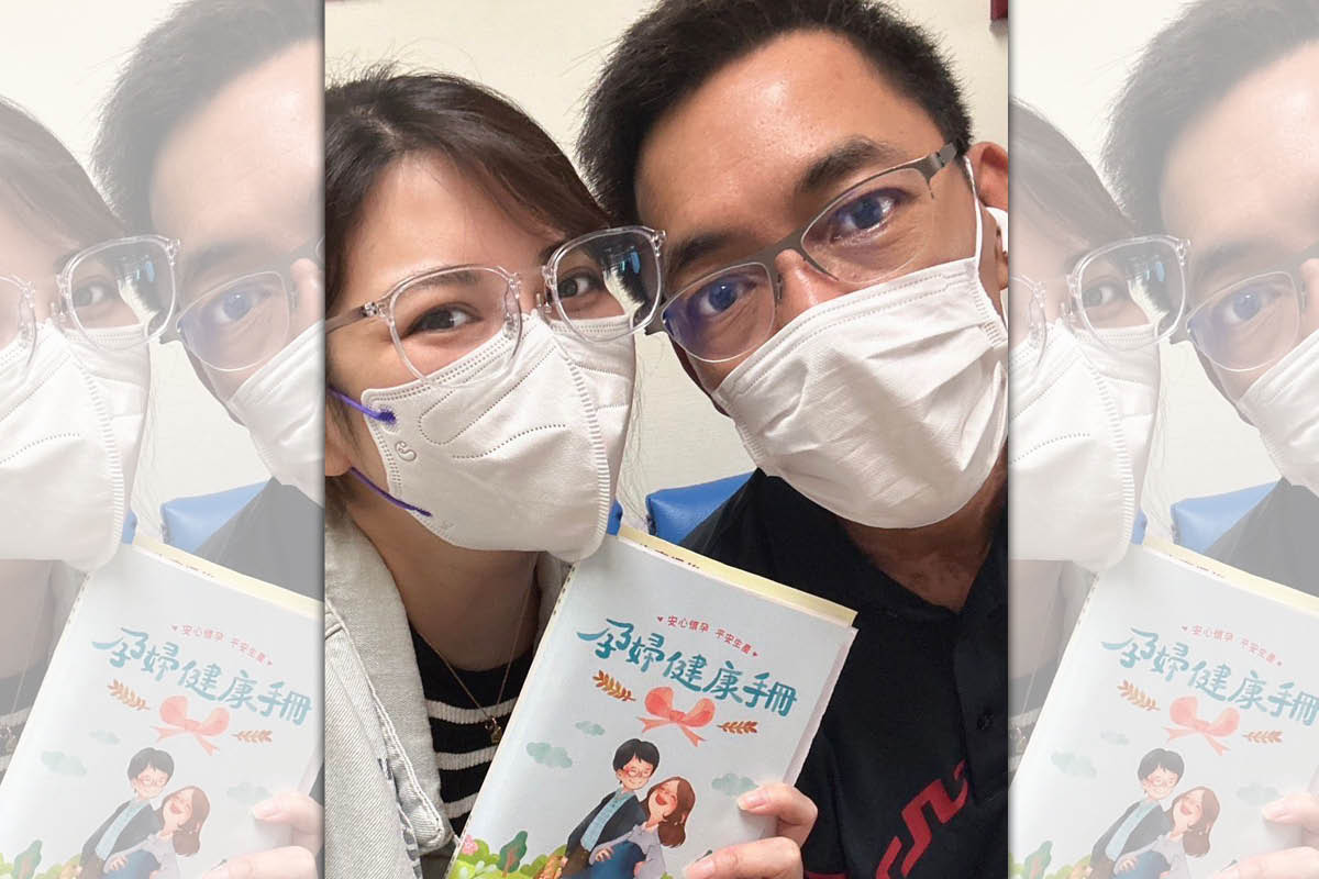 樓心潼和老公開心分享喜訊。（經紀人提供）