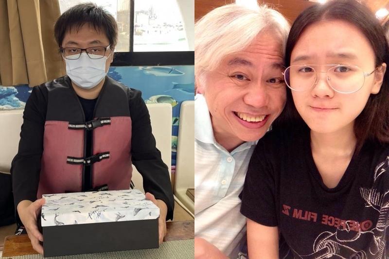 李坤城（右圖左）過世後，兒子李卓軒（左圖）與「繼母」林靖恩（右圖右）撕破臉。（翻攝臉書）