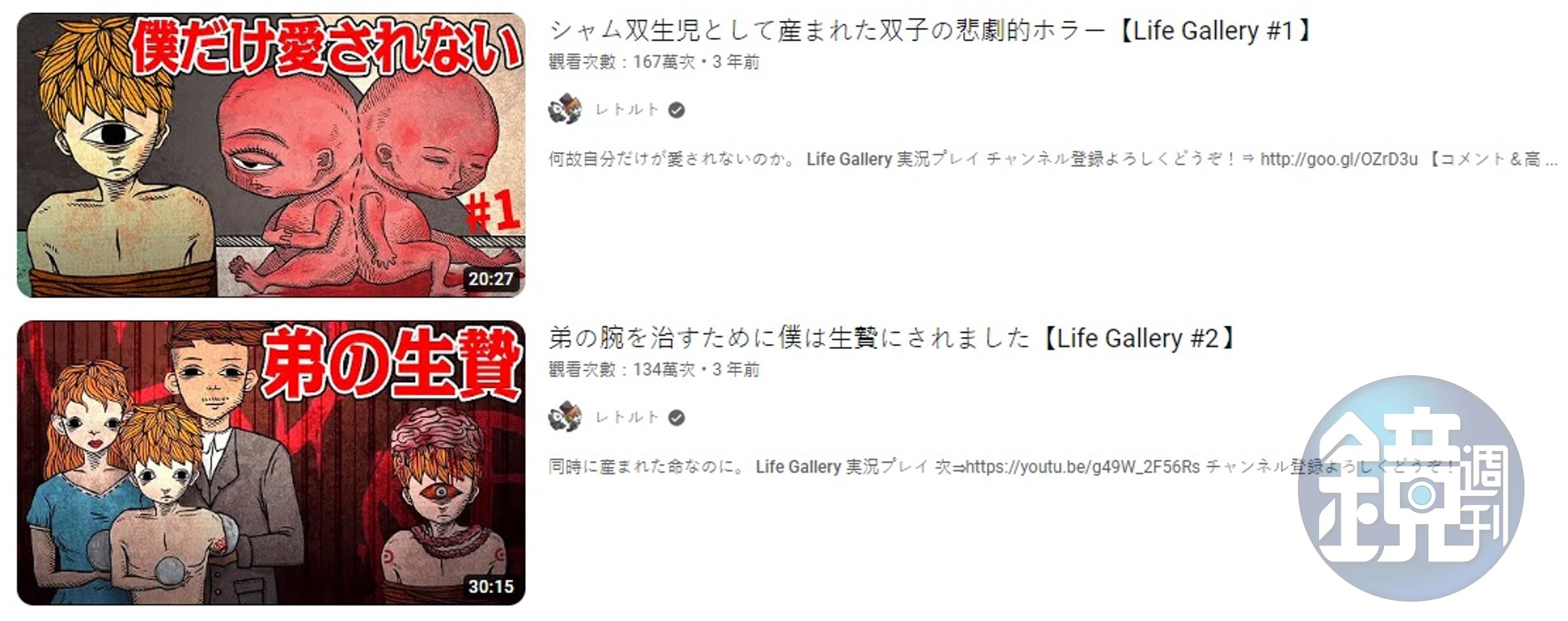 日本實況主「Retort」遊玩《人生畫廊》，創下高點閱。（翻攝自YouTube）
