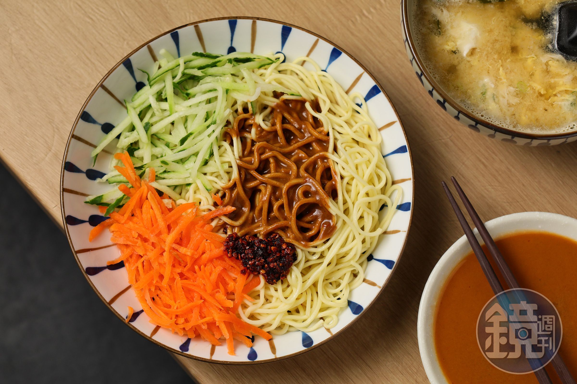 「川味椒麻涼麵」在麻醬中拌入花椒油等神祕配方。（50元／小份）