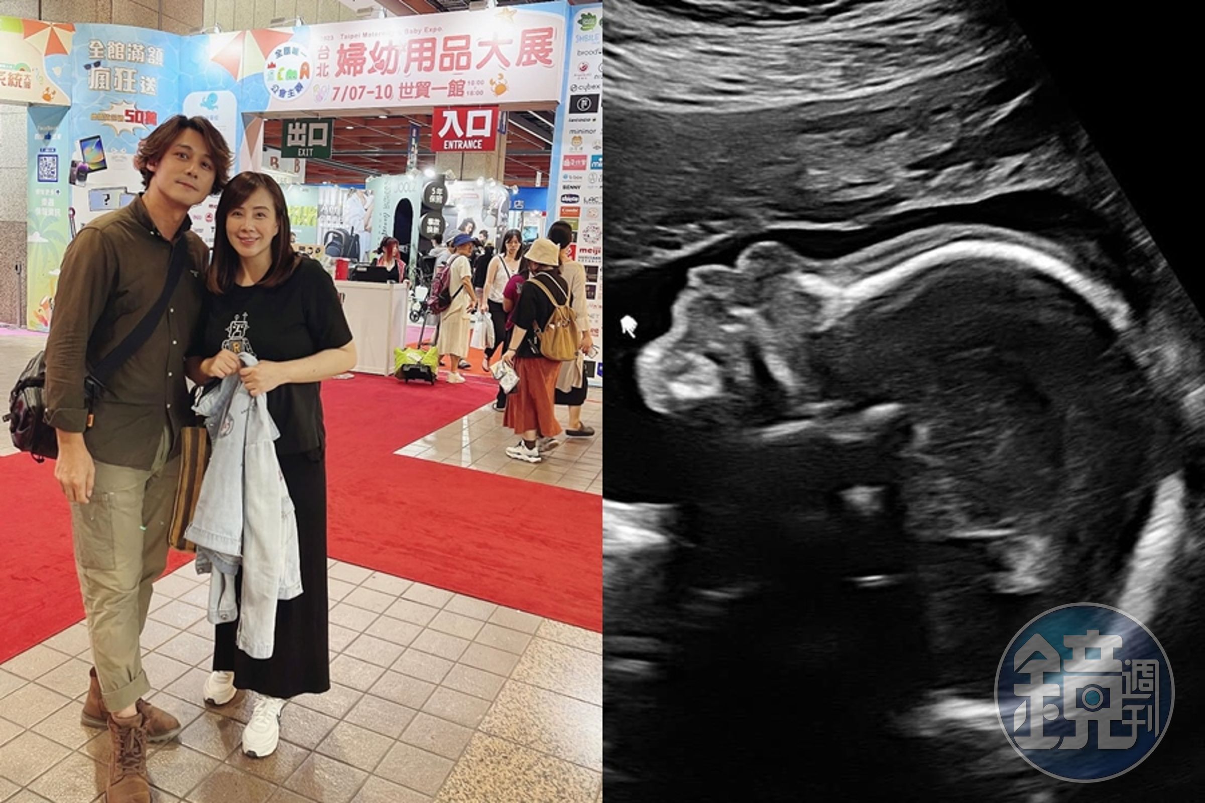 廖科溢與秦綾謙日前去逛婦幼展，今（13日）公布寶寶性別是男生。（翻攝自秦綾謙、廖科溢臉書）