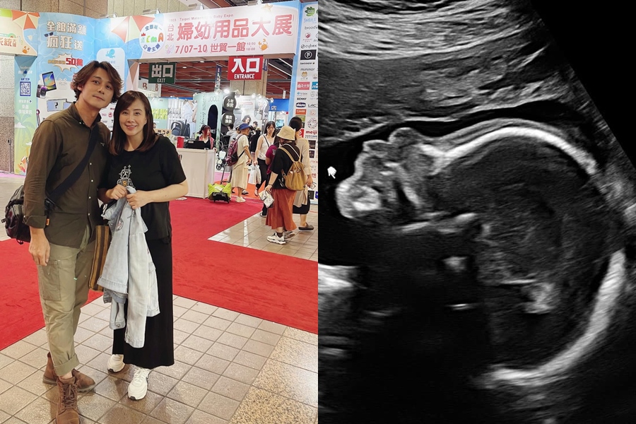 廖科溢與秦綾謙日前去逛婦幼展，今（13日）公布寶寶性別是男生。（翻攝自秦綾謙、廖科溢臉書）