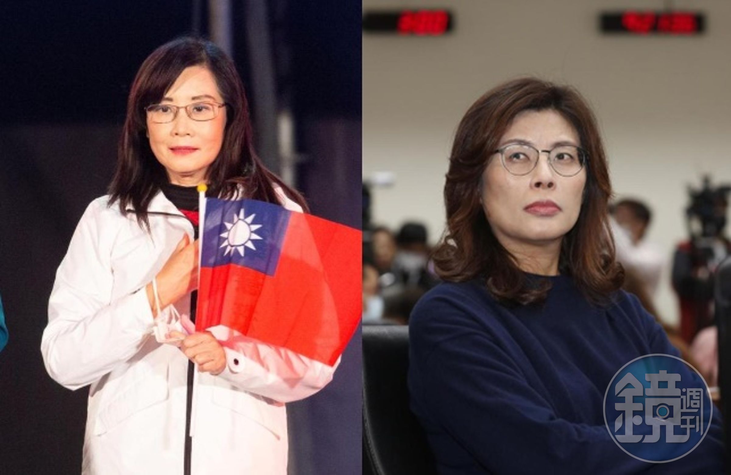 國民黨台北市議員秦慧珠(左)要鄭麗文(右)閉嘴別再說了。(本刊資料照)
