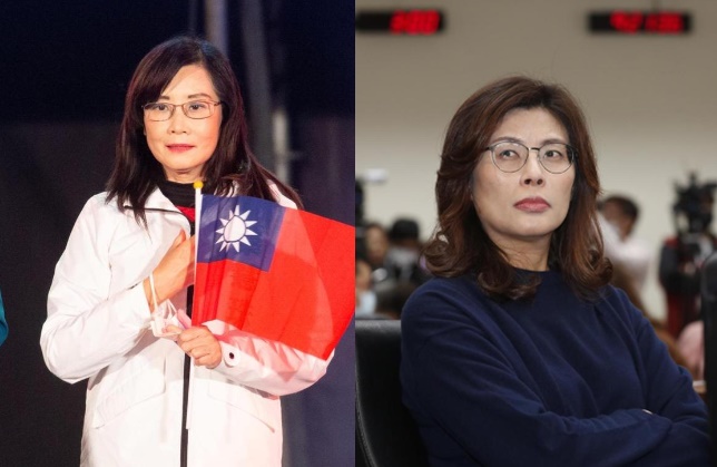 國民黨台北市議員秦慧珠（左）要鄭麗文（右）閉嘴別再說了。（本刊資料照）