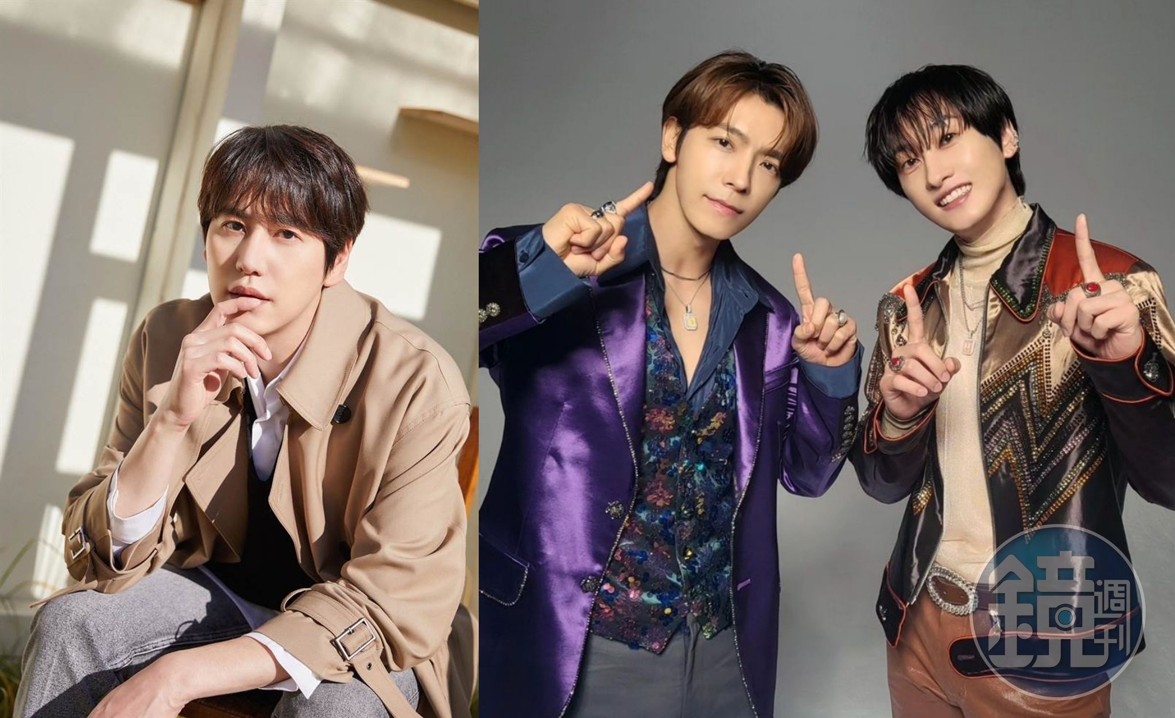 Super Junior成員圭賢(左圖)、銀赫與東海(右圖左、右)不與SM娛樂續約將出走,但團體活動仍會繼續。(網路圖片)