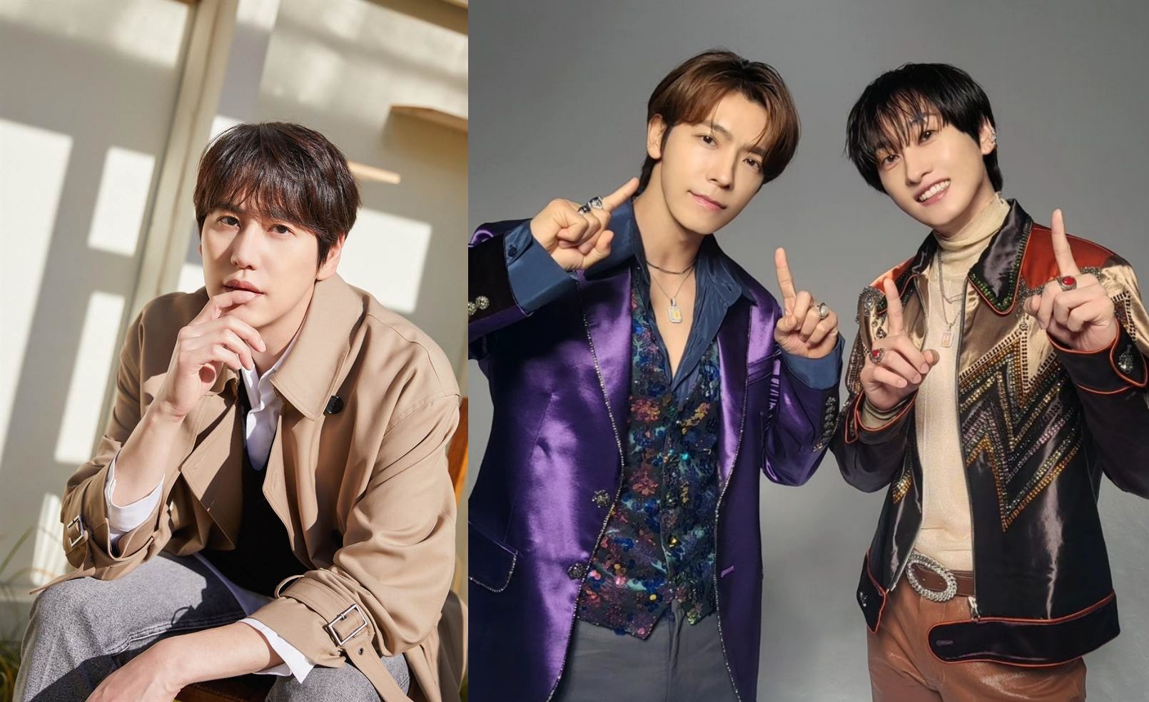 Super Junior成員圭賢（左圖）、銀赫與東海（右圖左、右）不與SM娛樂續約將出走，但團體活動仍會繼續。（網路圖片）